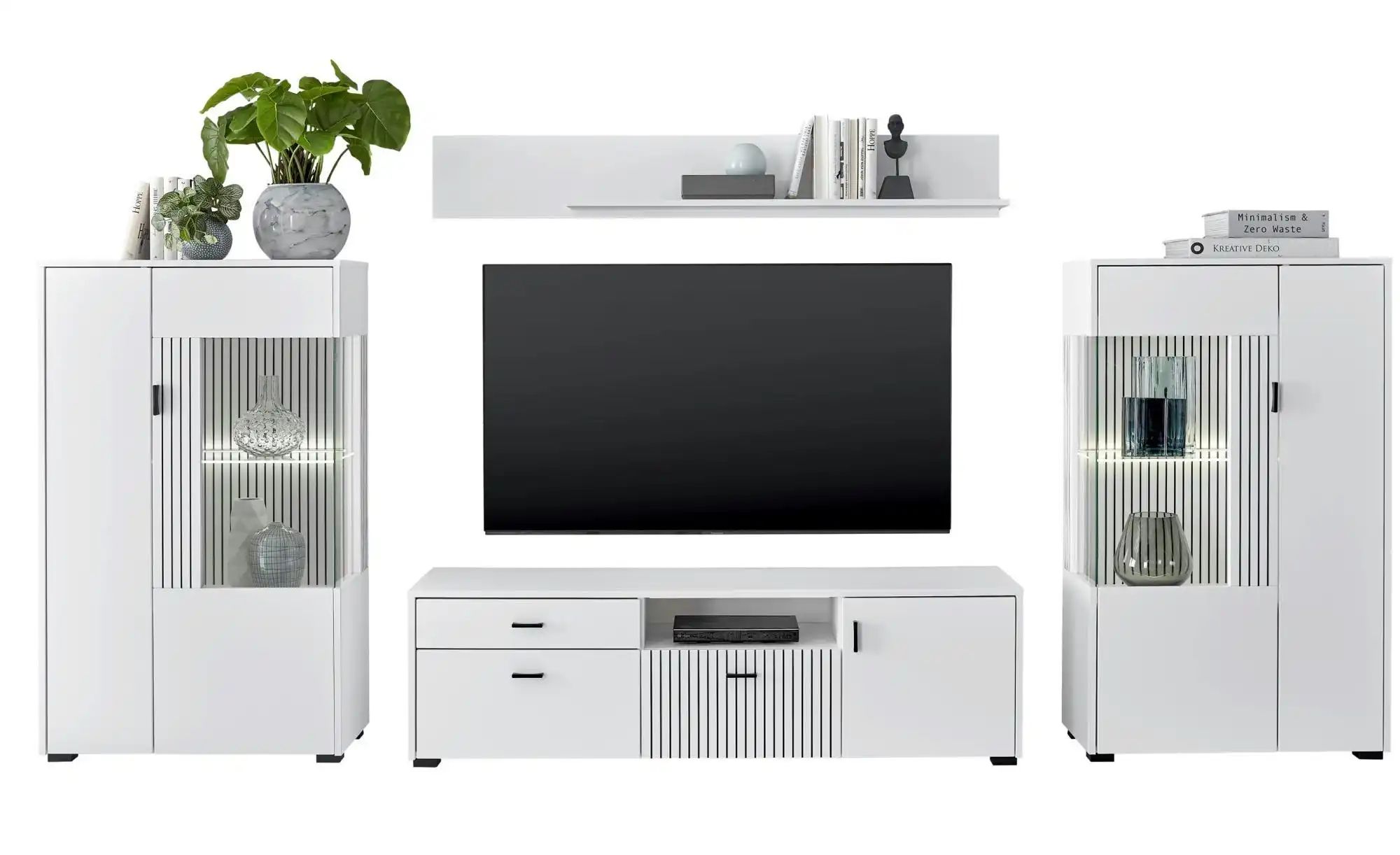 Wohnwand  Hudson  weiß  Maße (cm): B: 320 H: 180 T: 42.0 | 04054574216936