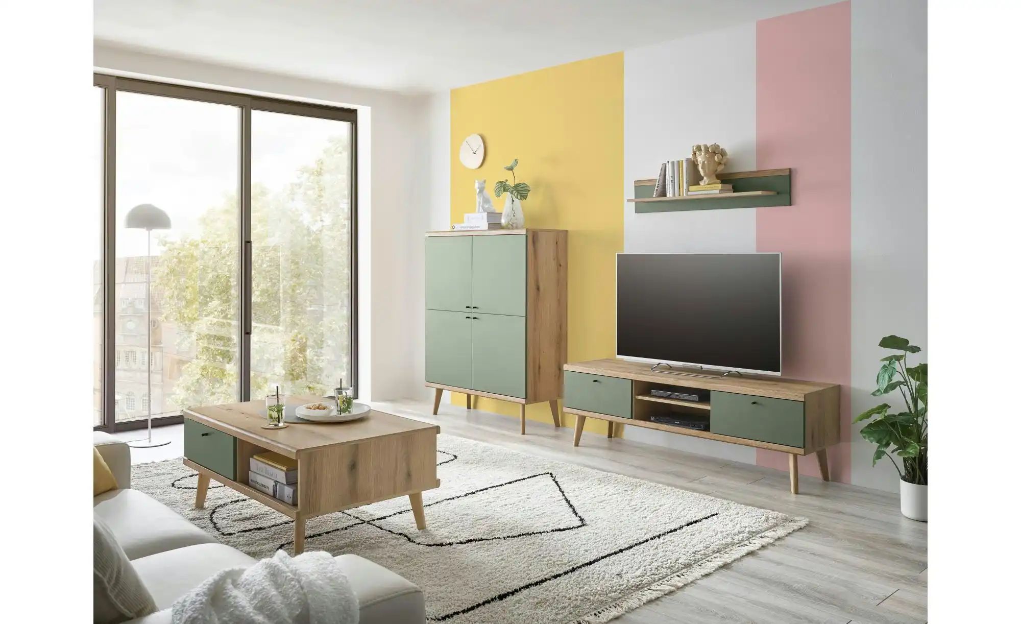 Thumbnail - Wohnwand   ¦ holzfarben ¦ Maße (cm): B: 277 H: 160 Kommoden & Sideboards > Wohnwände - Höffner