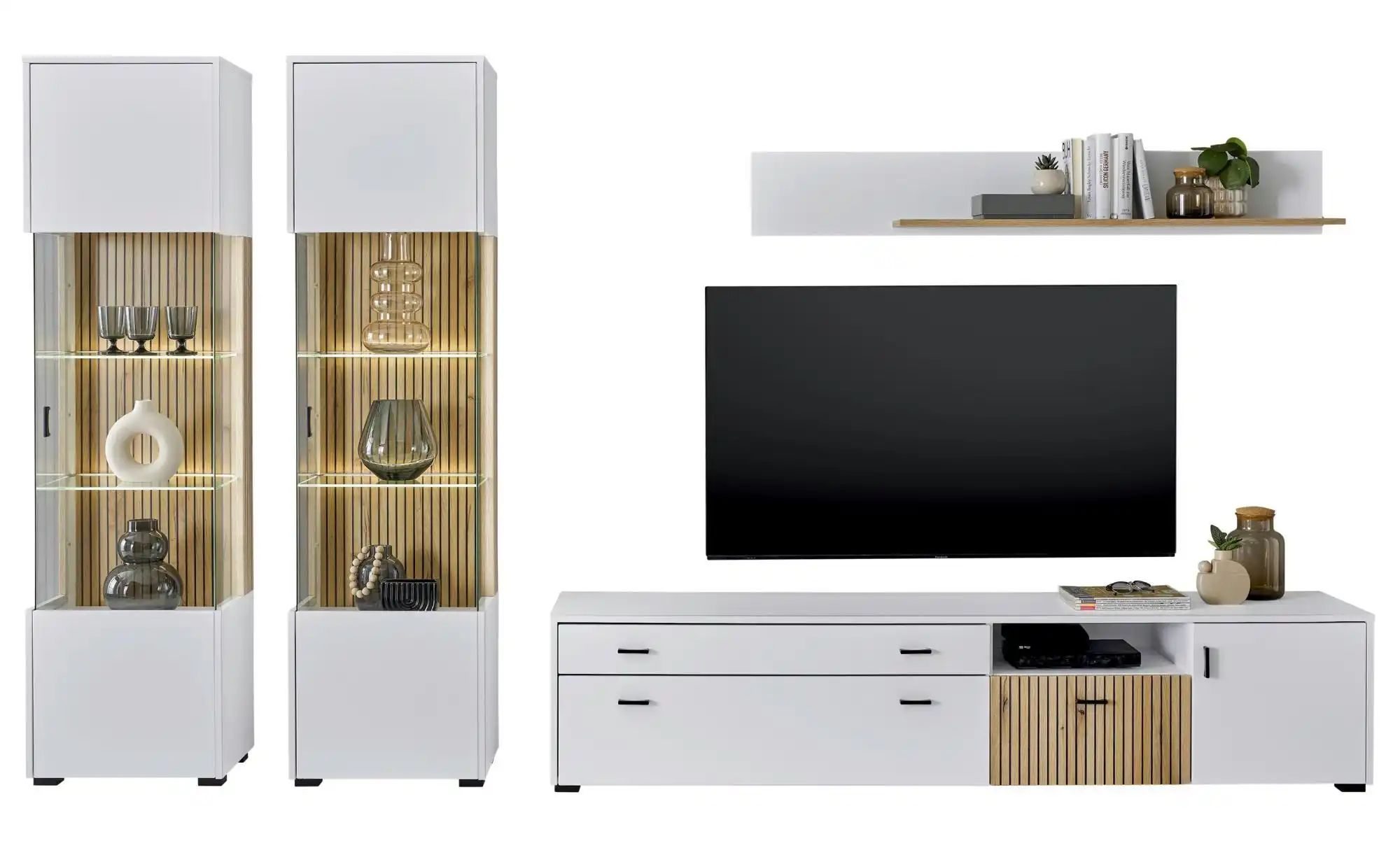 Wohnwand  Hudson  weiß  Maße (cm): B: 316 H: 180 T: 42.0 | 04054574216585