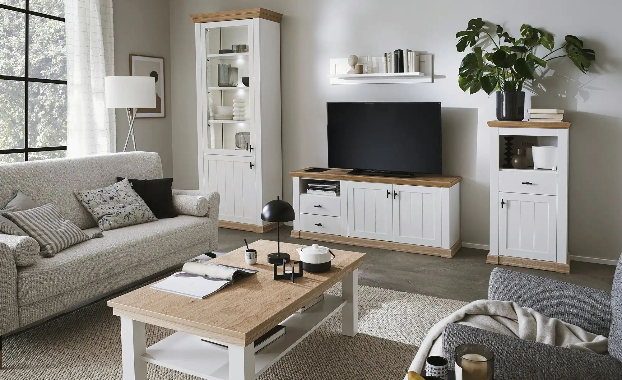 Thumbnail - SCHÖNER WOHNEN Kollektion Lowboard Village ¦ weiß ¦ Maße (cm): B: 158 H: 63 T: 41.0 Kommoden & Sideboards > Lowboards -...