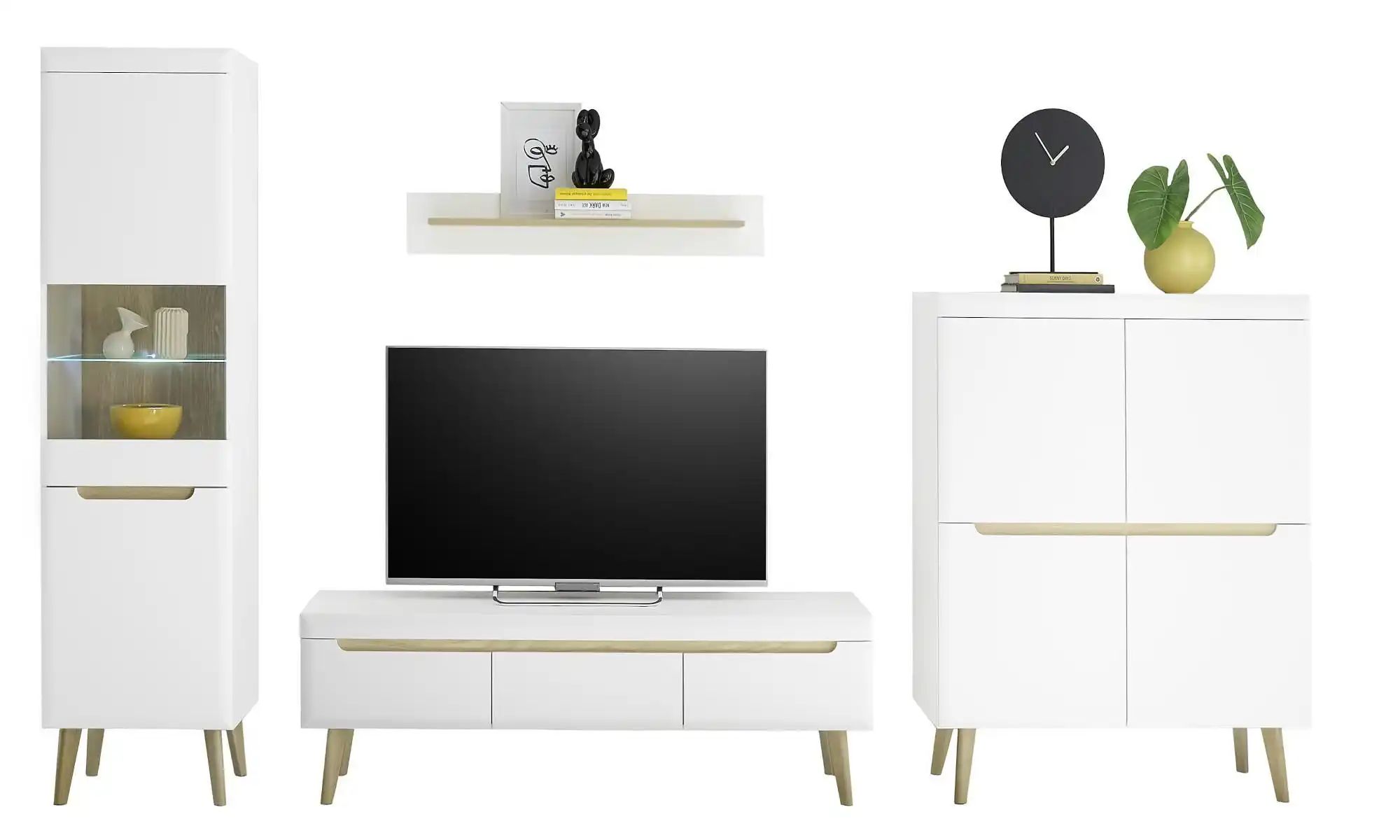 Wohnwand  Malaren ¦ weiß ¦ Maße (cm): B: 360 H: 197 Wohnwände - Höffner günstig online kaufen