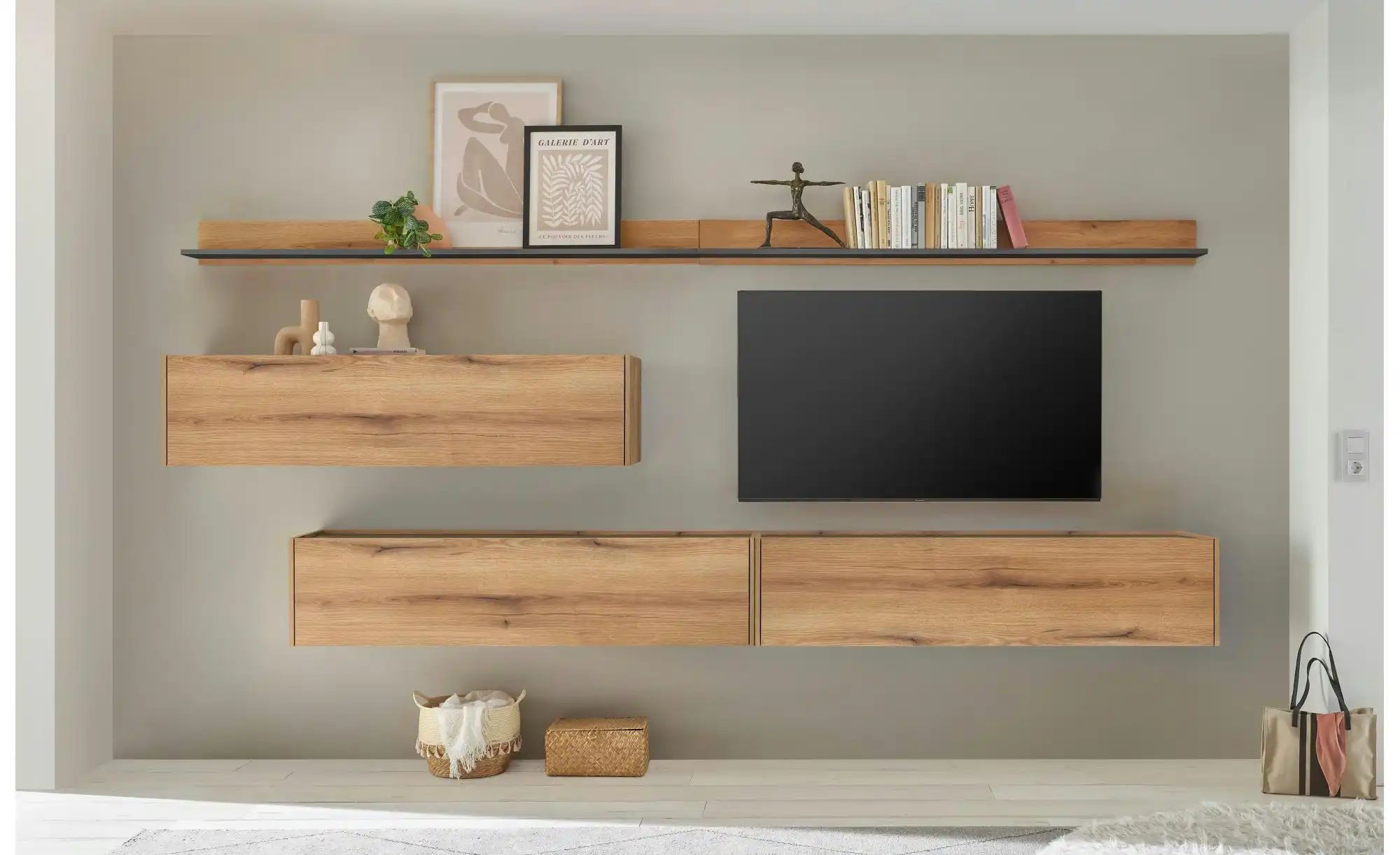 Thumbnail - Wohnwand ¦ holzfarben ¦ Maße (cm): B: 340 H: 180 T: 30.0 Kommoden & Sideboards > Wohnwände - Höffner