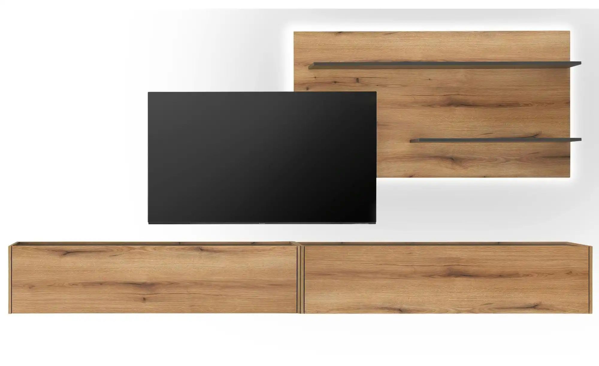Wohnwand   ¦ holzfarben ¦ Maße (cm): B: 300 H: 180 Kommoden & Sideboards > günstig online kaufen