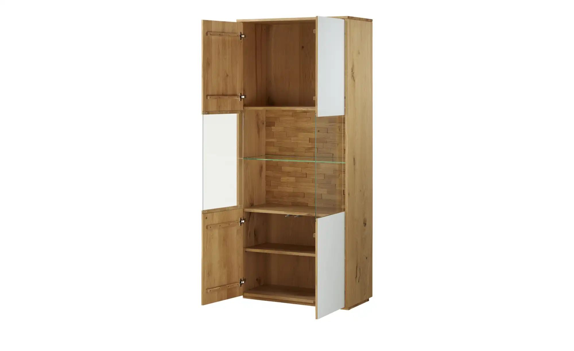 Wohnwert Vitrine  Kreta ¦ holzfarben ¦ Maße (cm): B: 90 H: 205 T: 43.0 Schr günstig online kaufen