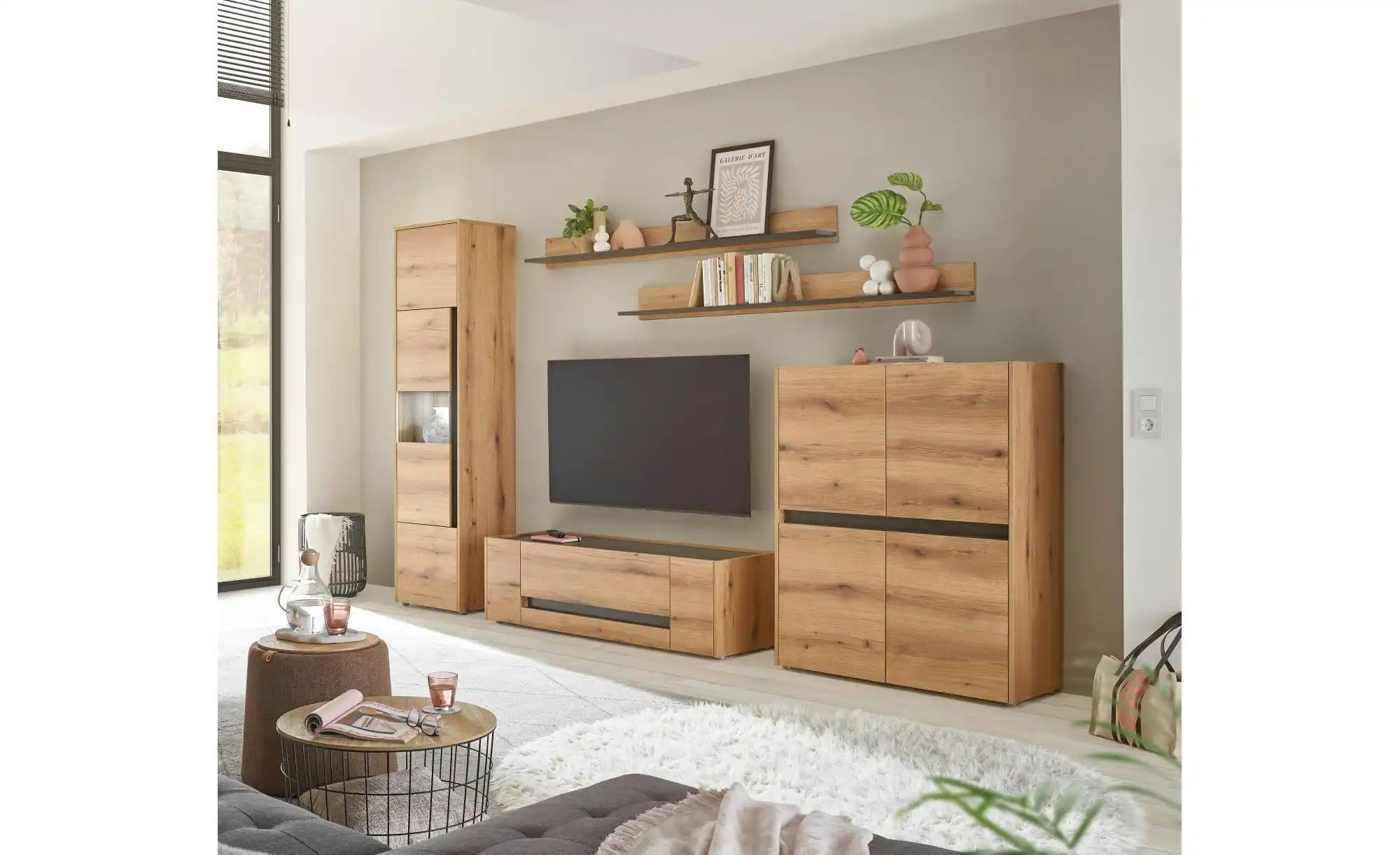 Thumbnail - Wohnwand ¦ holzfarben ¦ Maße (cm): B: 350 H: 197 Kommoden & Sideboards > Wohnwände - Höffner