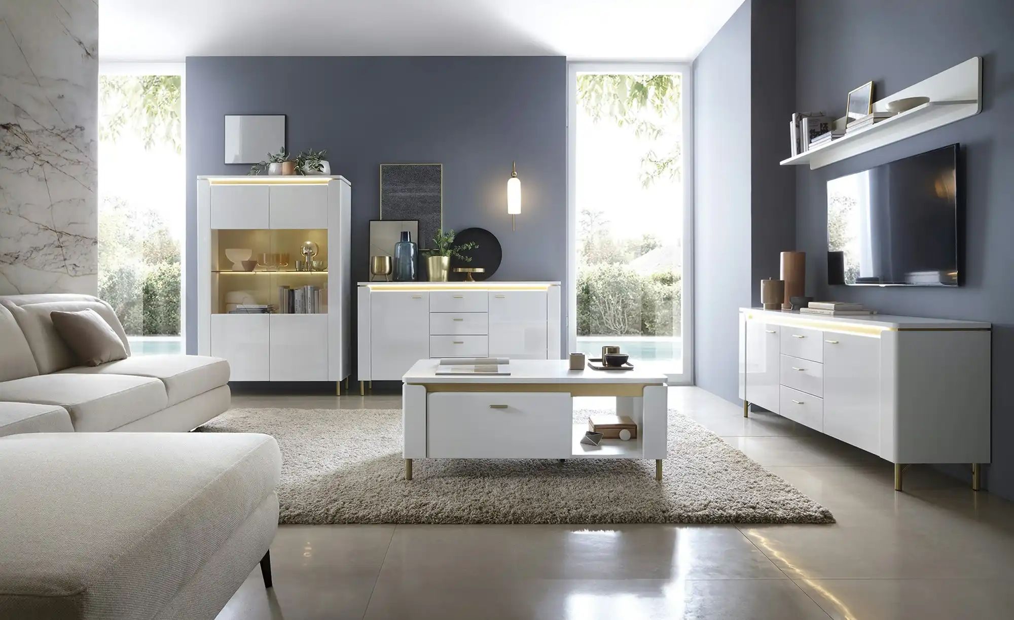 Thumbnail - Sideboard mit Softclose Losini ¦ weiß ¦ Maße (cm): B: 155,3 H: 87,3 T: 40.0 Kommoden & Sideboards > Sideboards - Höffner