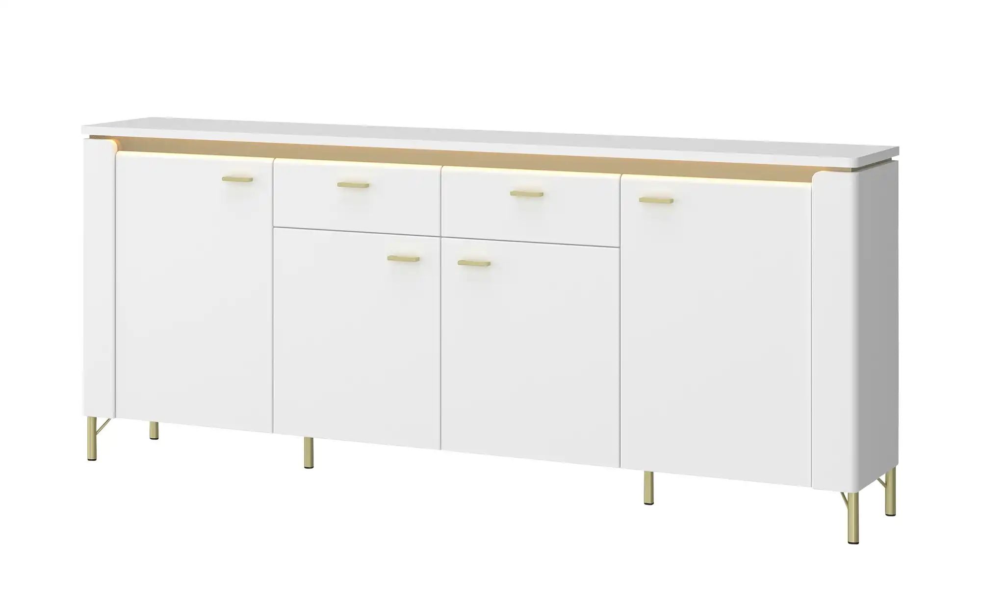 Sideboard mit Softclose Losini ¦ weiß ¦ Maße (cm): B: 200,3 H: 87,3 T: 40 K günstig online kaufen