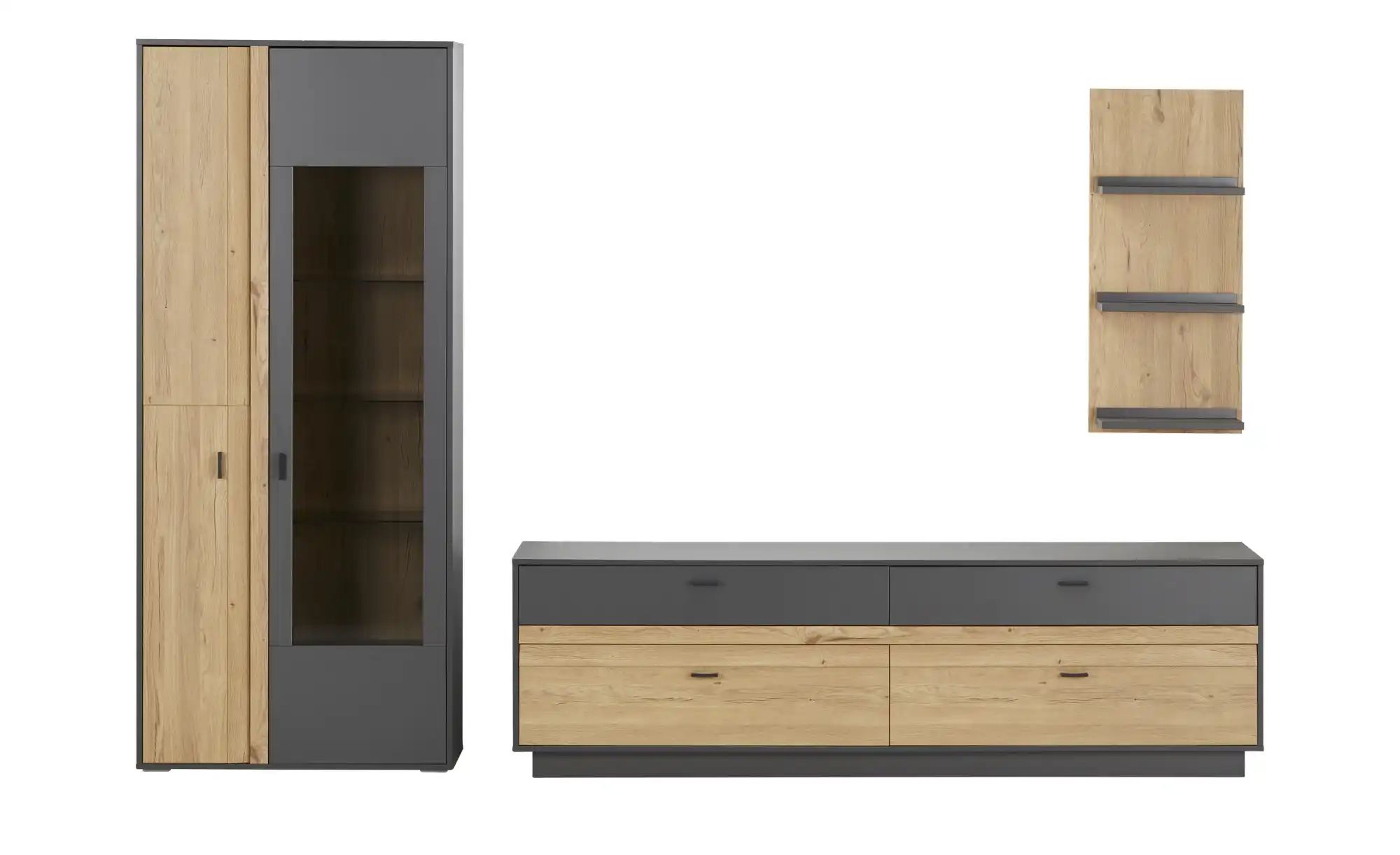 uno Wohnkombination  Butera ¦ grau ¦ Maße (cm): B: 299 H: 206 T: 50.0 Kommo günstig online kaufen