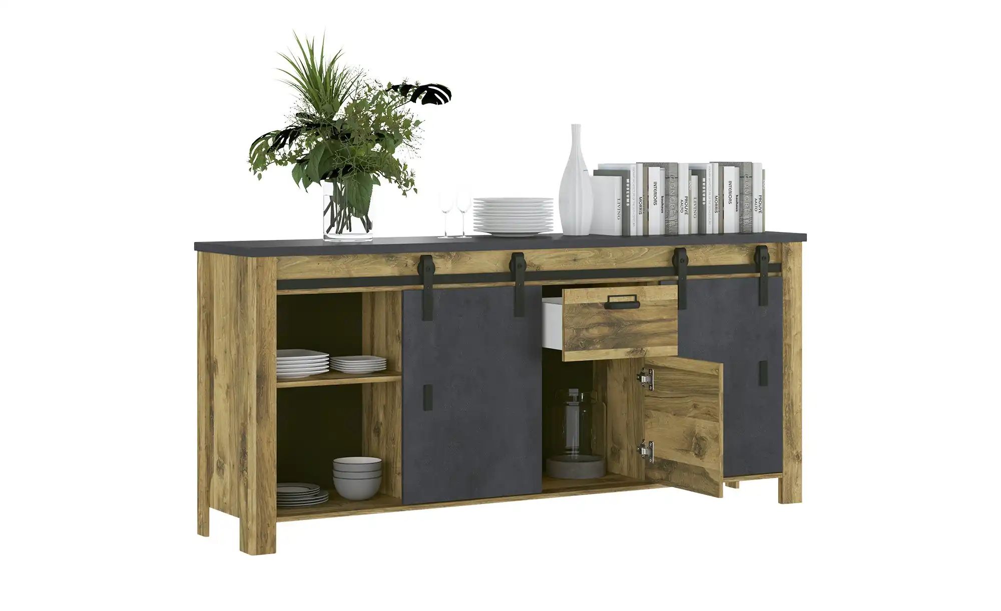 Thumbnail - Sideboard Ledro ¦ holzfarben ¦ Maße (cm): B: 201 H: 91 T: 44.0 Schränke > Buffets - Höffner