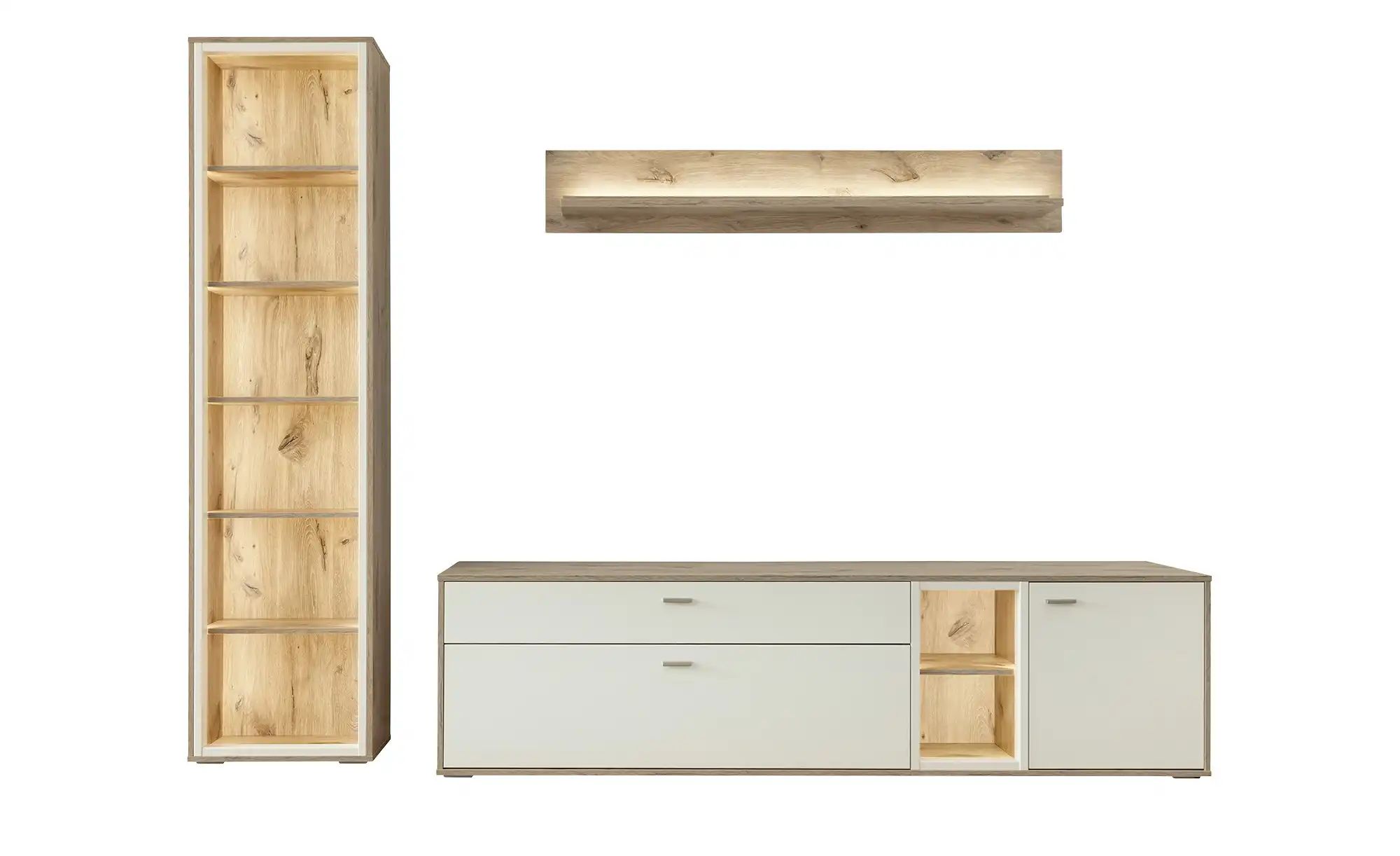 Thumbnail - uno Wohnkombination  Santerno ¦ holzfarben ¦ Maße (cm): B: 249 H: 197 T: 50.0 Kommoden & Sideboards > Wohnwände - Höffne...