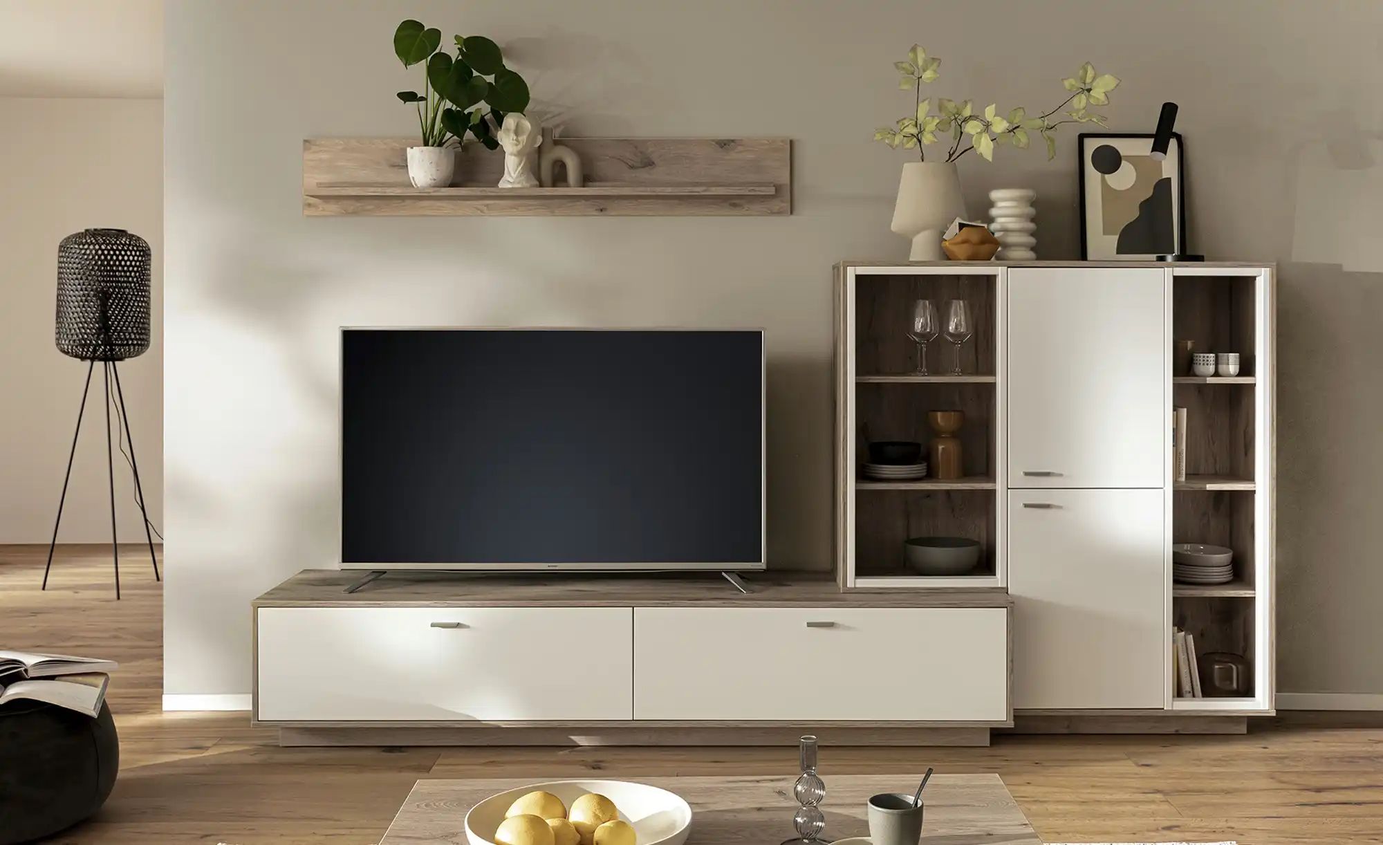 uno Wohnkombination  Santerno ¦ holzfarben ¦ Maße (cm): B: 287 H: 180 T: 50 günstig online kaufen