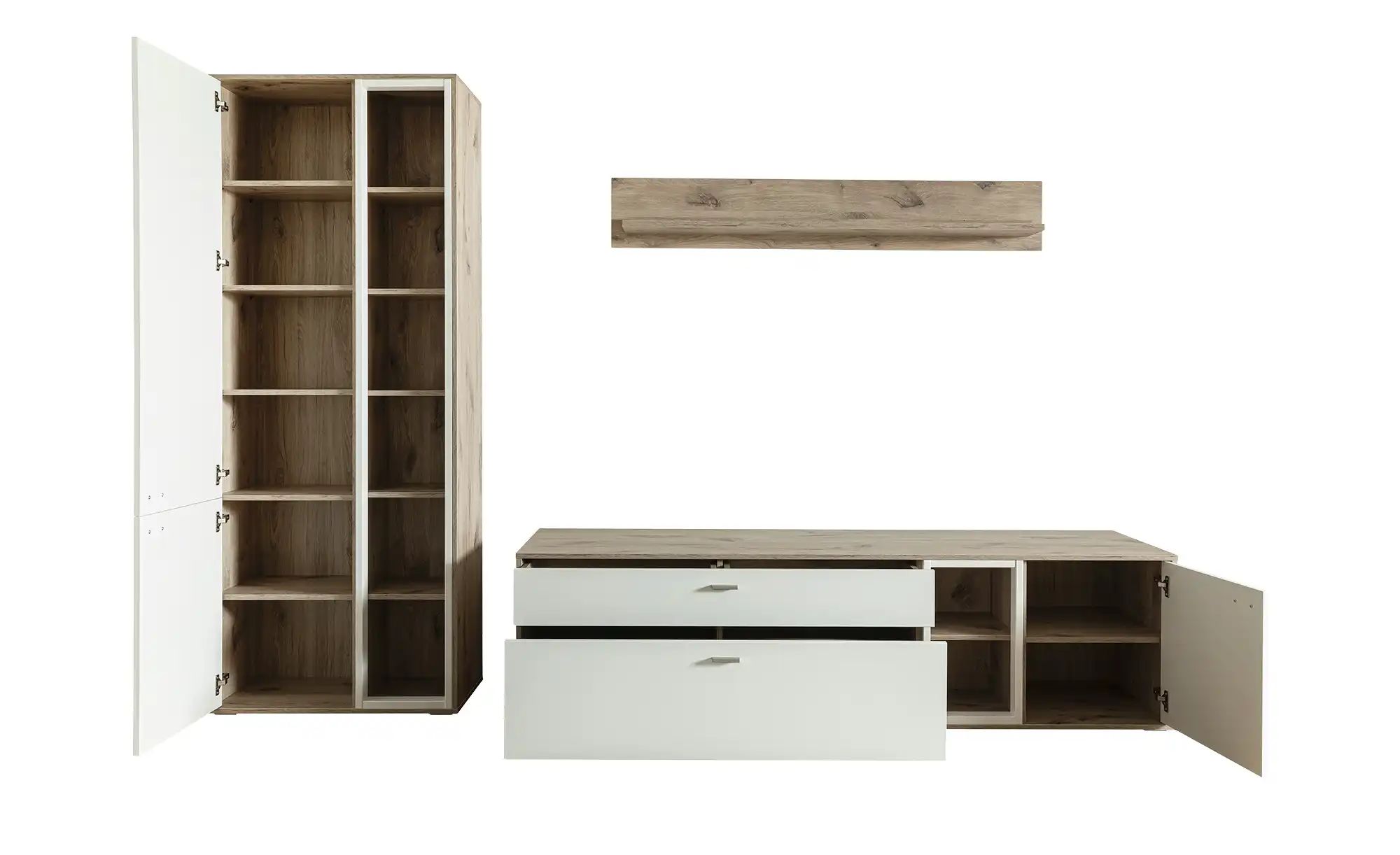 Thumbnail - uno Wohnkombination Santerno ¦ holzfarben ¦ Maße (cm): B: 277 H: 197 T: 50.0 Kommoden & Sideboards > Wohnwände - Höffne...