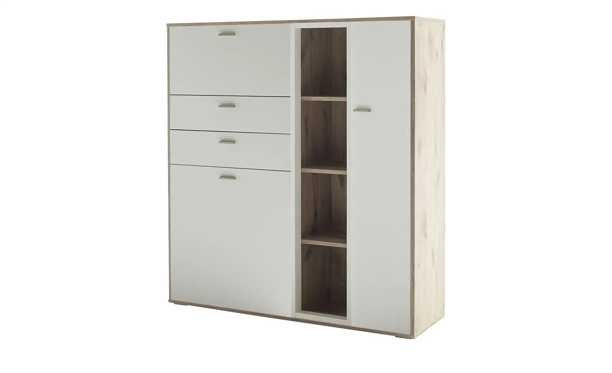 uno Highboard  Santerno  weiß  Maße (cm): B: 124 H: 133 T: 37.0 | 04027207248680