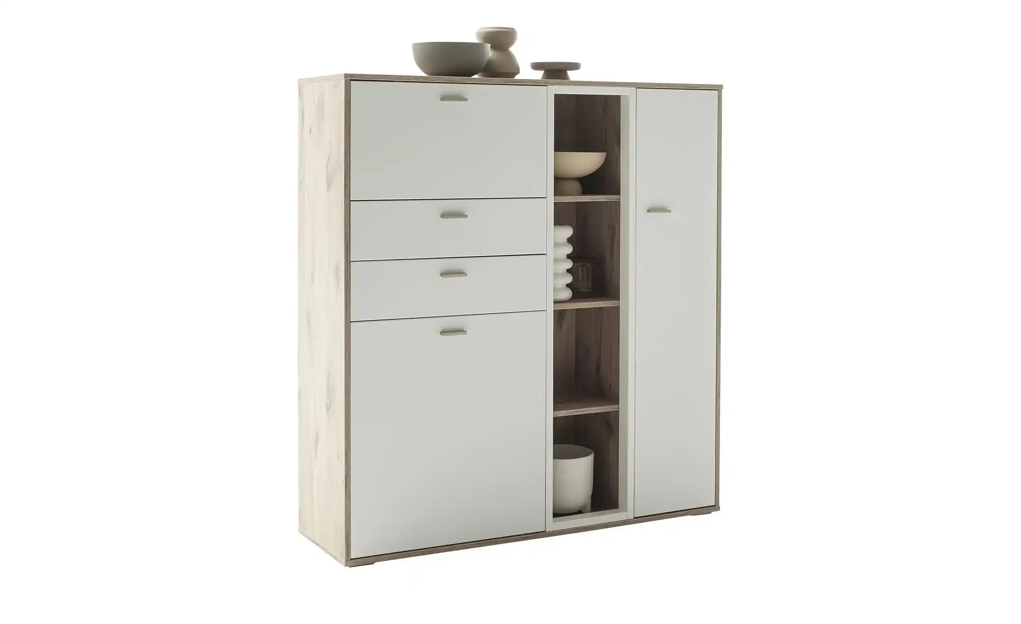 uno Highboard  Santerno ¦ weiß ¦ Maße (cm): B: 124 H: 133 T: 37.0 Kommoden günstig online kaufen