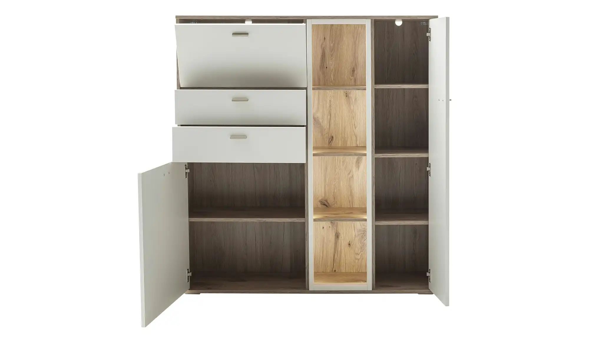 Thumbnail - uno Highboard  Santerno ¦ weiß ¦ Maße (cm): B: 124 H: 133 T: 37.0 Kommoden & Sideboards > Highboards - Höffner