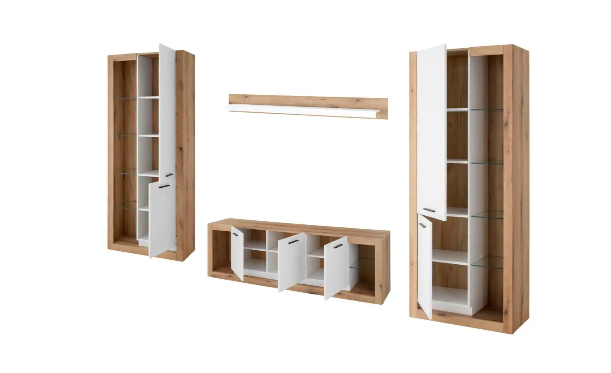 Wohnwand  Busso ¦ braun ¦ Maße (cm): B: 398 H: 195 T: 43.0 Kommoden & Sideb günstig online kaufen