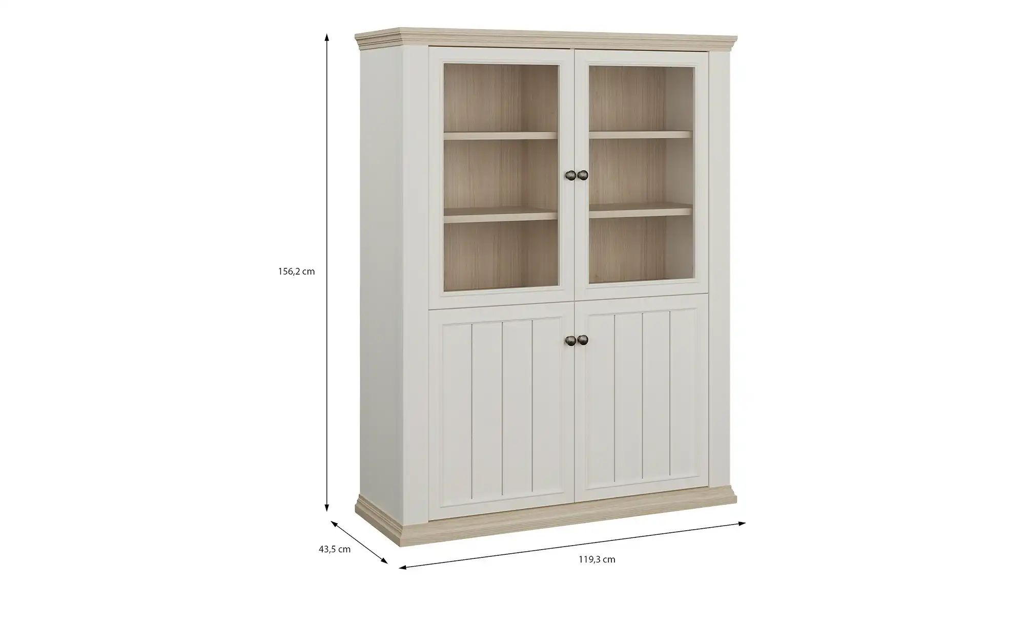 Vitrine  Countryside ¦ weiß ¦ Maße (cm): B: 119,5 H: 156,1 T: 43.5 Schränke günstig online kaufen