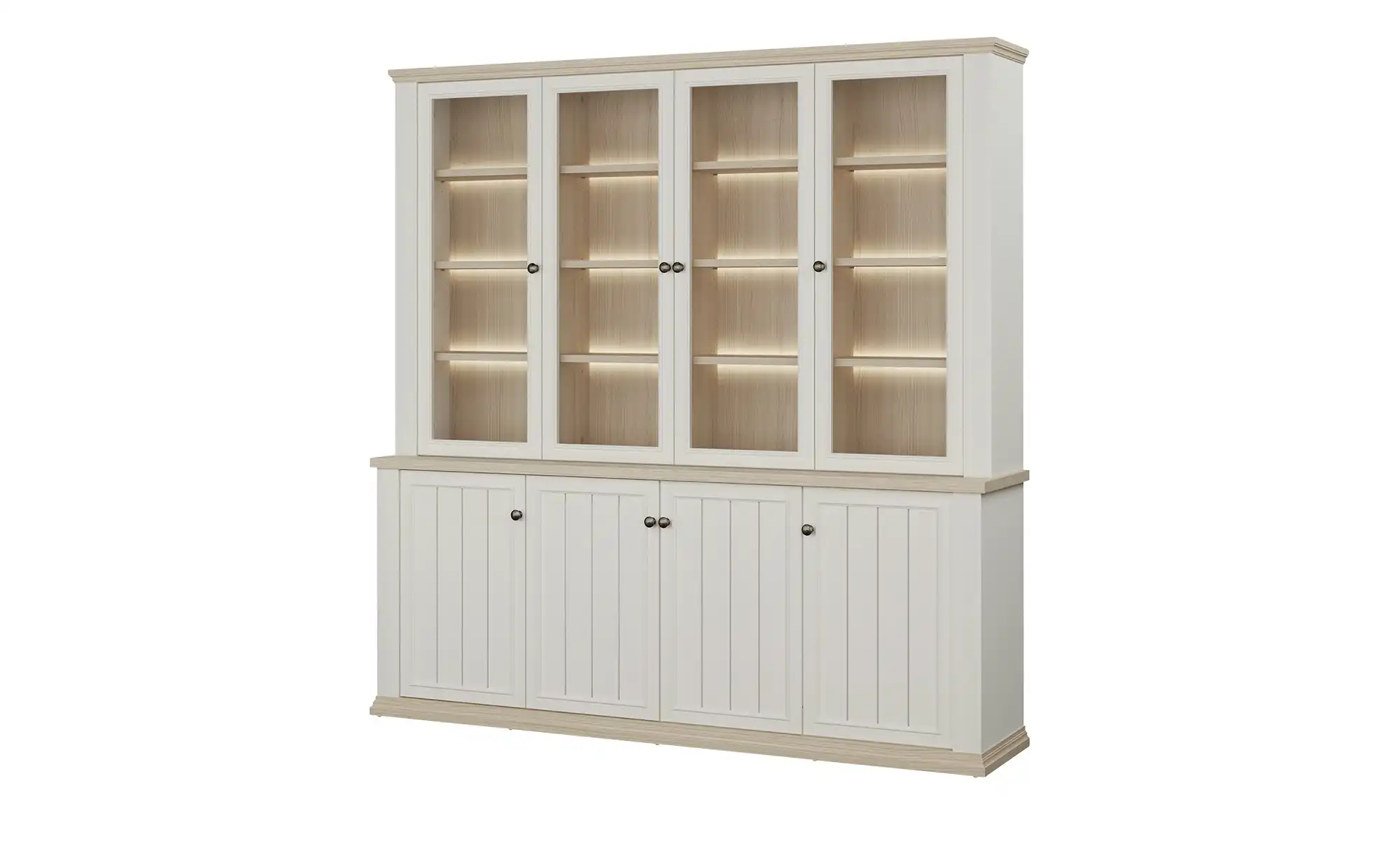 Bücherschrank COUNTRYSIDE Weiß, Eiche - Bücherschrank COUNTRYSIDE Weiß, Eiche