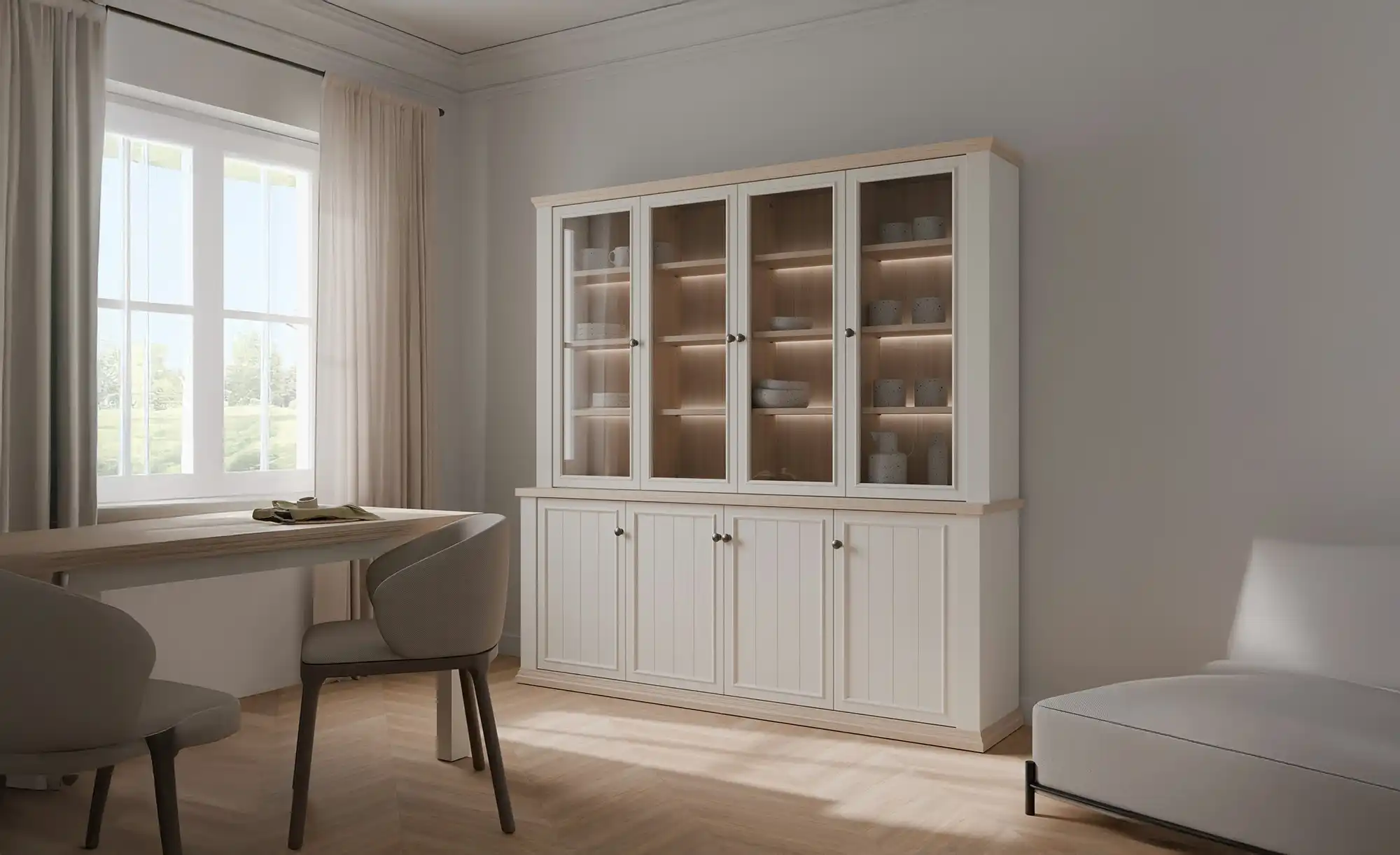 Bücherschrank COUNTRYSIDE Weiß, Eiche - Bücherschrank COUNTRYSIDE - Einrichtungsbeispiel