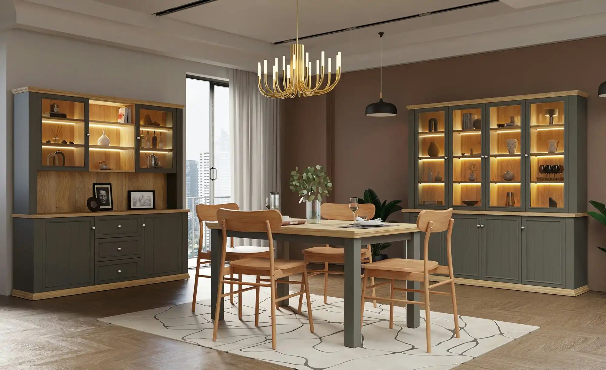 Bücherschrank  Countryside ¦ grau ¦ Maße (cm): B: 198,5 H: 202,1 T: 43.3 Sc günstig online kaufen