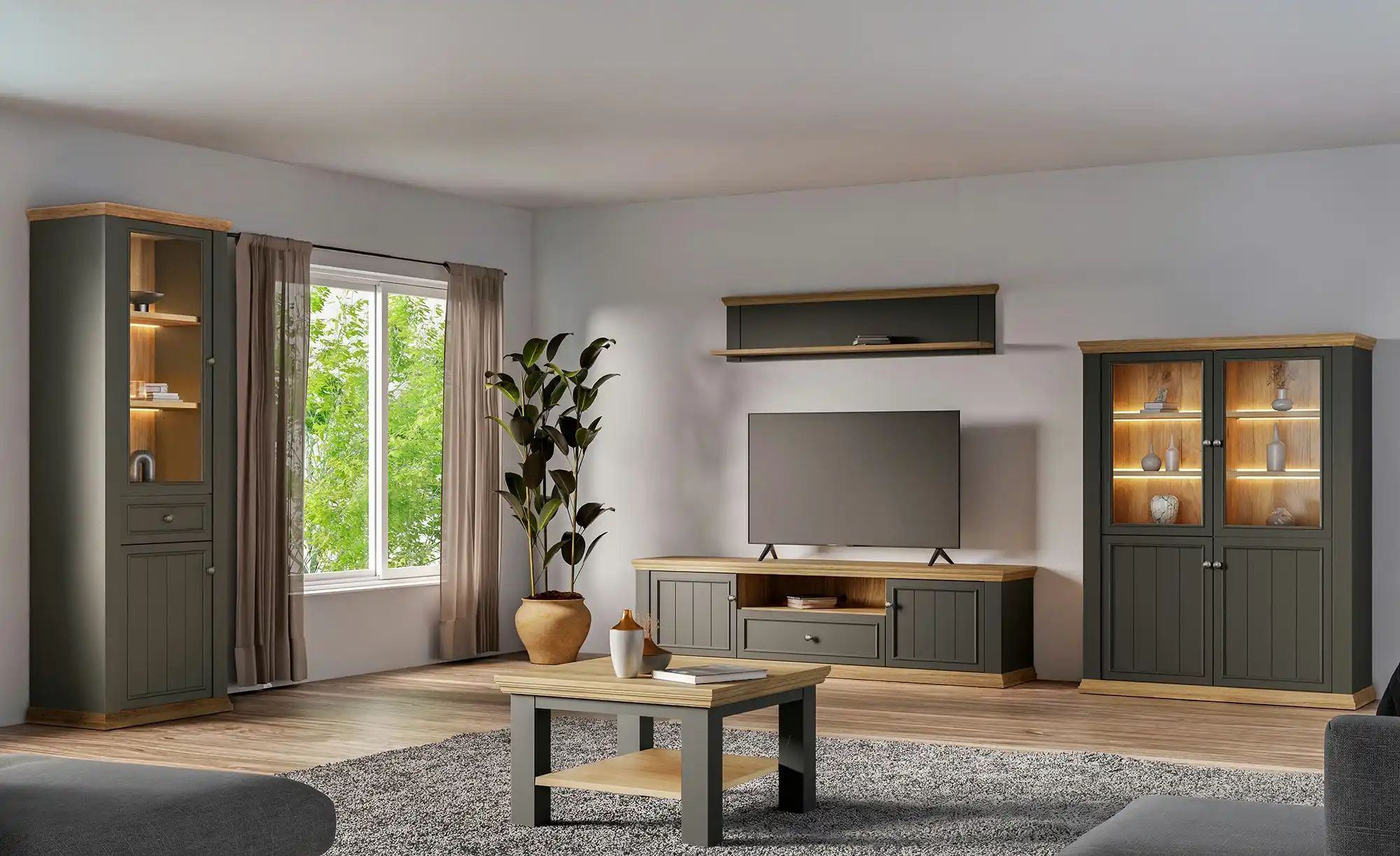 Thumbnail - Wandboard Countryside ¦ grau ¦ Maße (cm): B: 149,5 H: 32 T: 22.8 Regale > Wandboards - Höffner