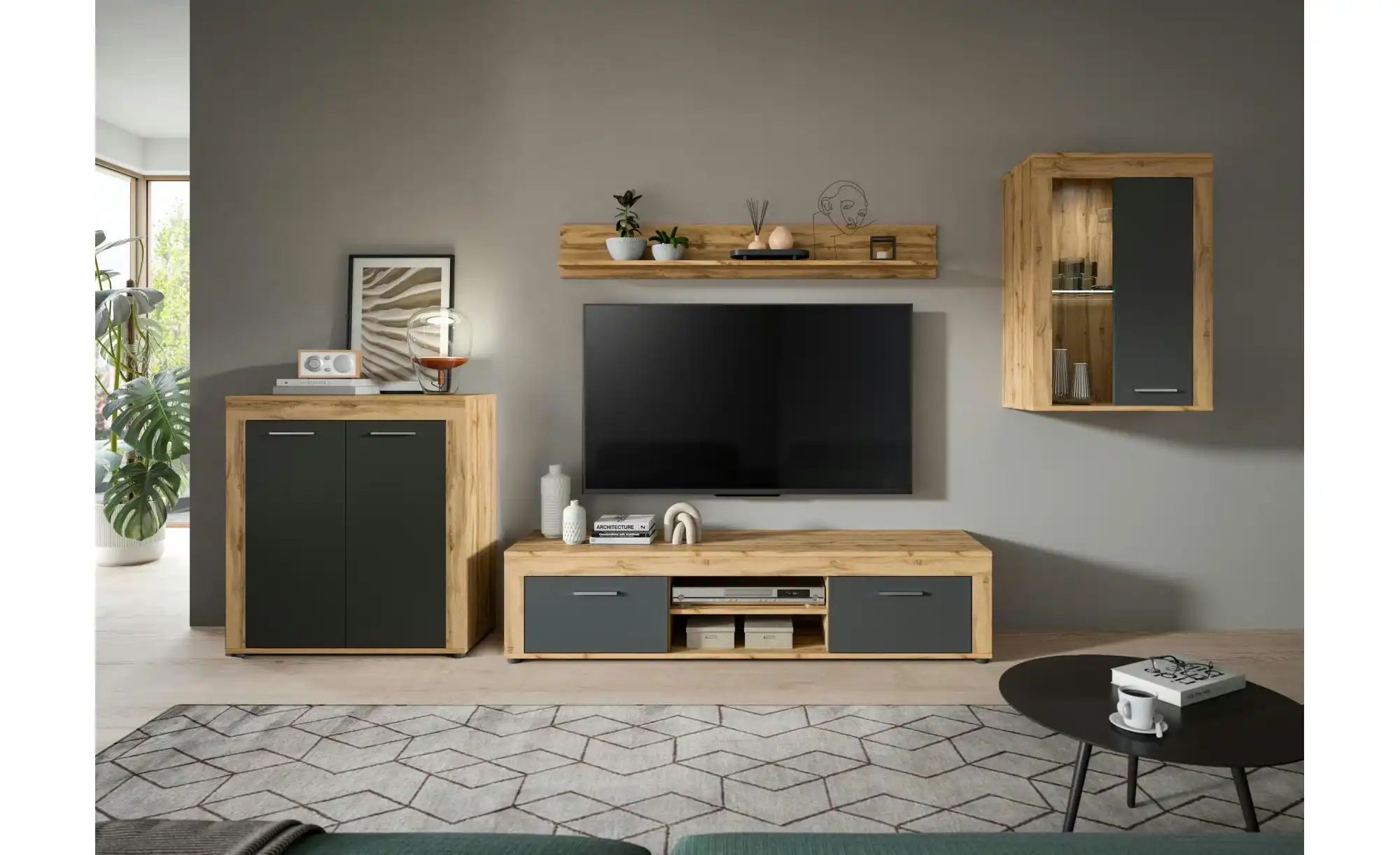 Thumbnail - Wohnwand  Bardenas ¦ holzfarben ¦ Maße (cm): B: 330 H: 169 T: 35.0 Kommoden & Sideboards > Wohnwände - Höffner