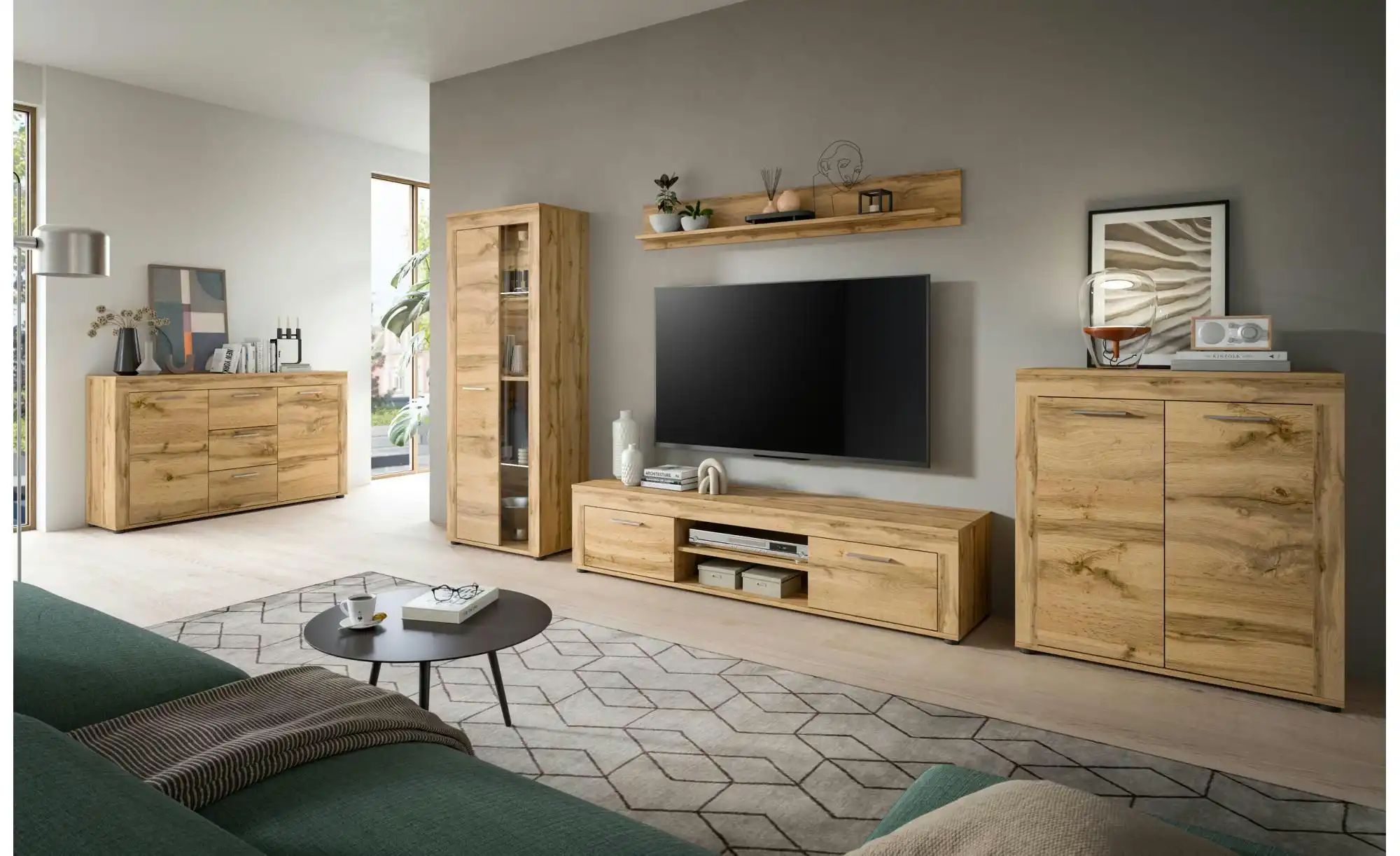 Wohnwand  Bardenas ¦ holzfarben ¦ Maße (cm): B: 310 H: 159 Wohnwände - Höff günstig online kaufen