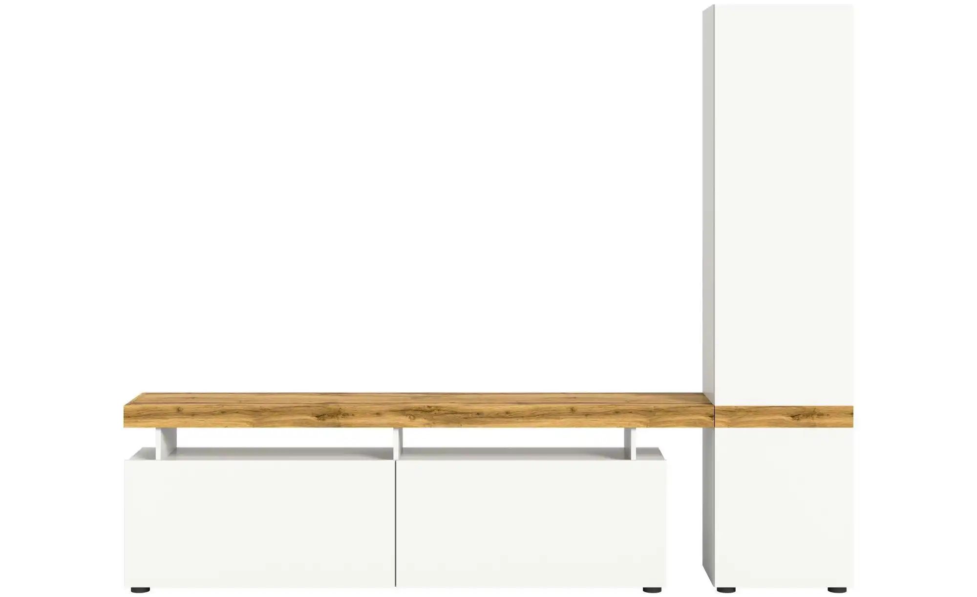 Wohnwand  Karlso ¦ weiß ¦ Maße (cm): B: 235 H: 190 Kommoden & Sideboards > günstig online kaufen