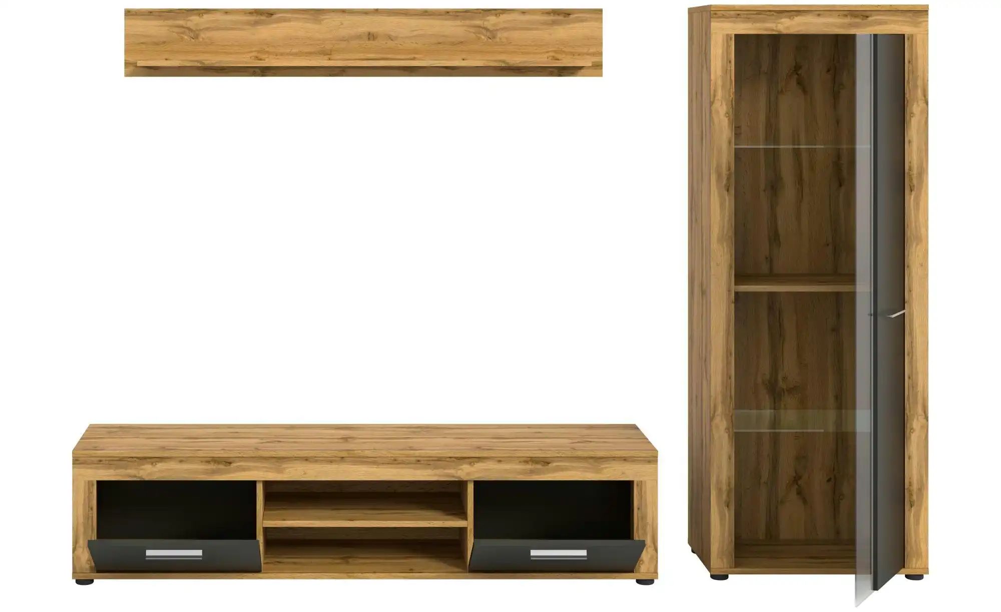 Wohnwand  Bardenas ¦ holzfarben ¦ Maße (cm): B: 235 H: 159 Wohnwände - Höff günstig online kaufen