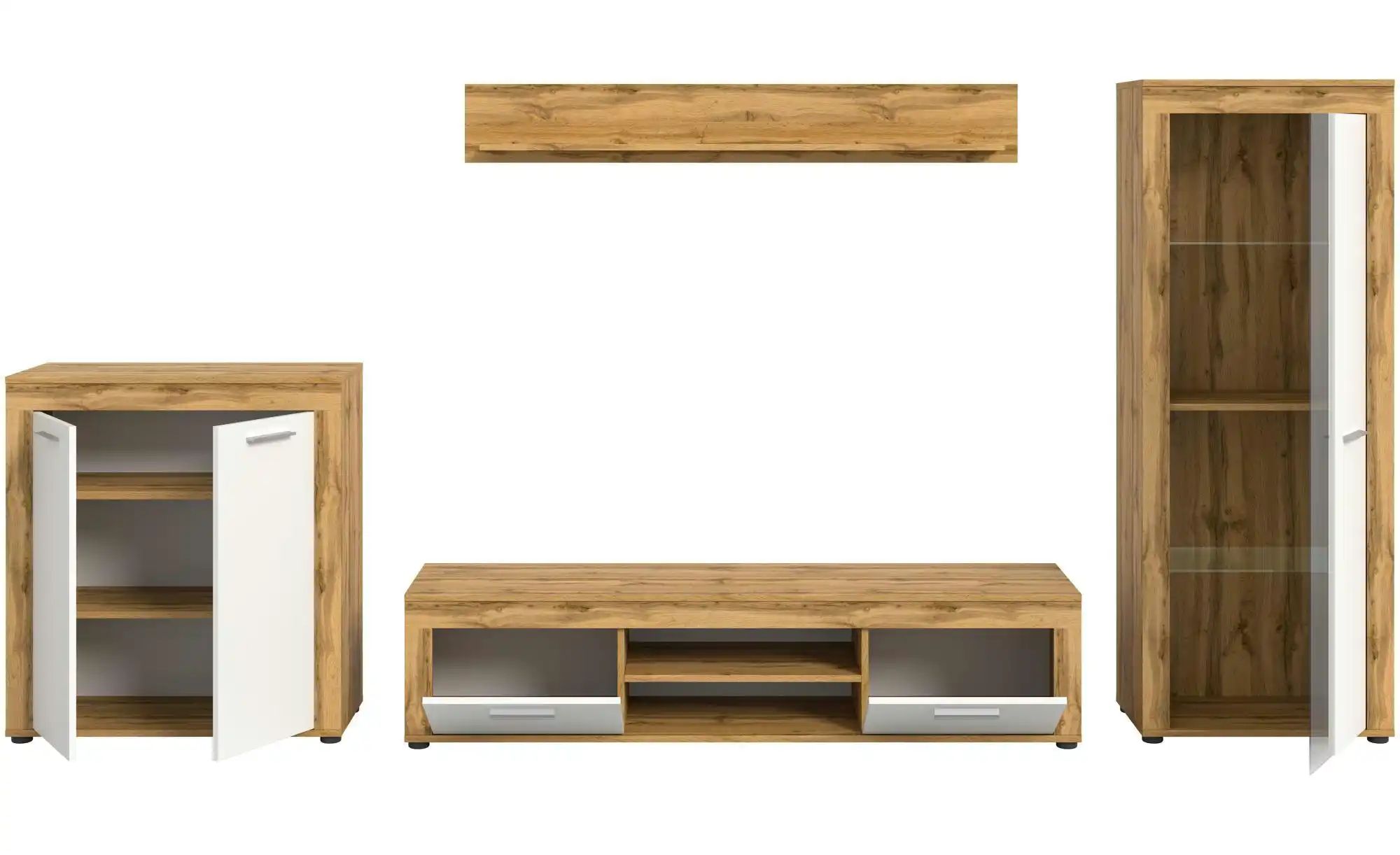 Wohnwand  Bardenas ¦ holzfarben ¦ Maße (cm): B: 330 H: 159 Wohnwände - Höff günstig online kaufen