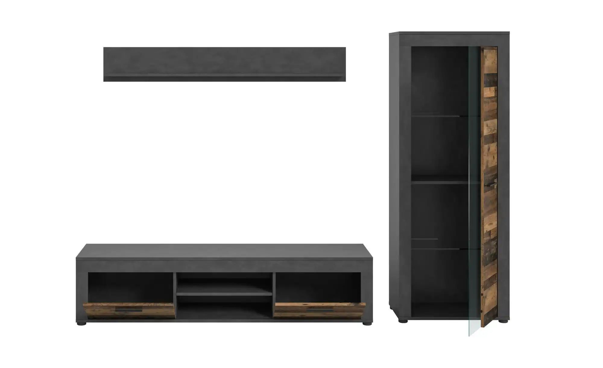 Thumbnail - Wohnwand Bardenas ¦ schwarz ¦ Maße (cm): B: 235 H: 159 T: 35.0 Kommoden & Sideboards > Wohnwände - Höffner