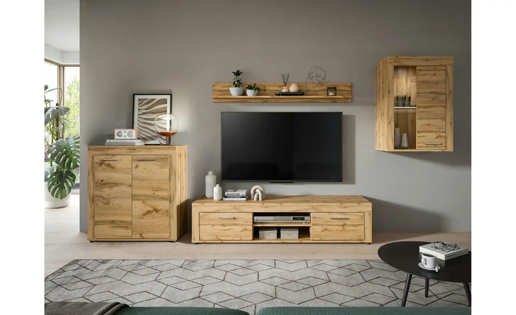 Thumbnail - Wohnwand  Bardenas ¦ holzfarben ¦ Maße (cm): B: 330 H: 169 T: 35.0 Kommoden & Sideboards > Wohnwände - Höffner