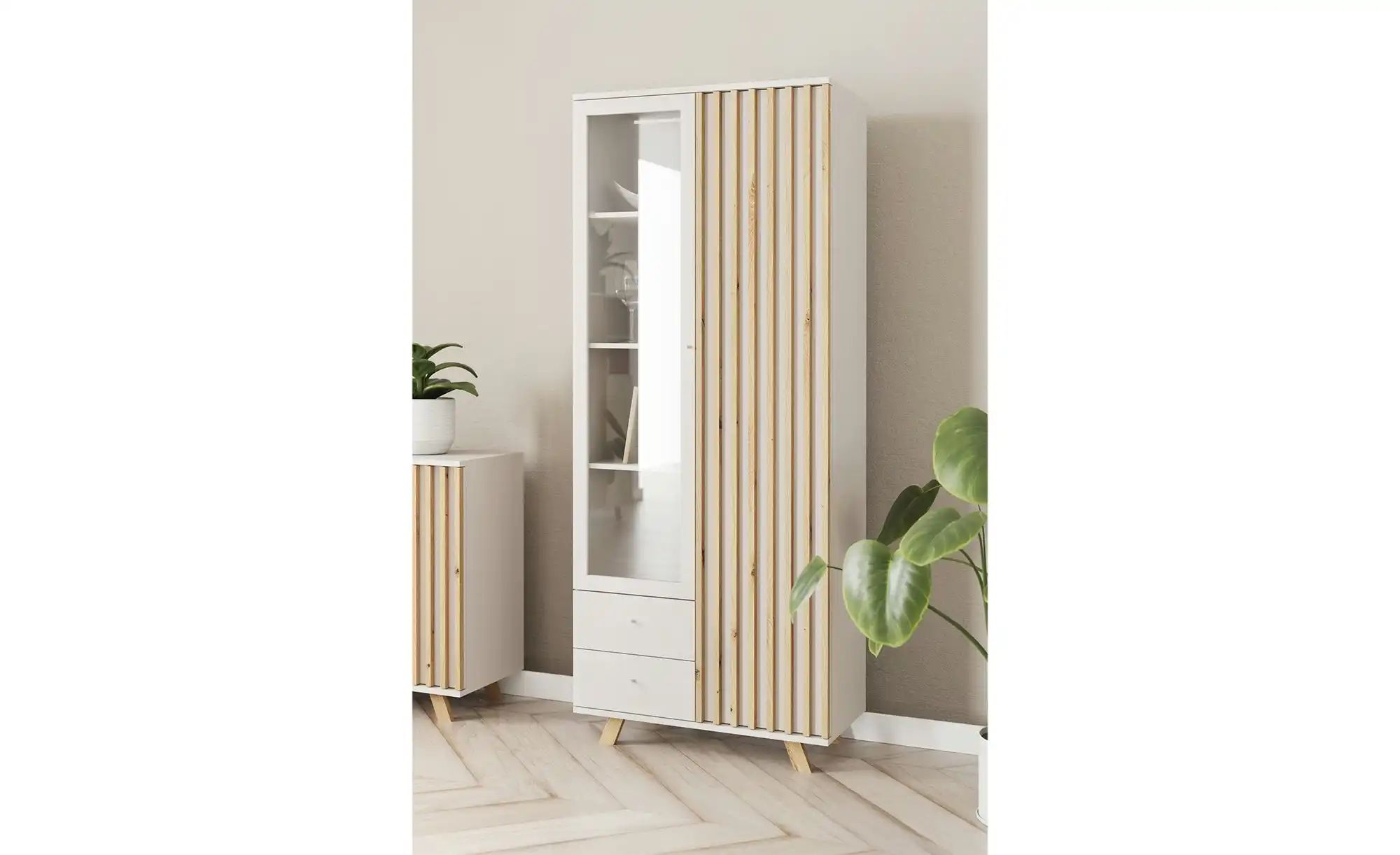 Thumbnail - Vitrine Harmony ¦ creme ¦ Maße (cm): B: 92 H: 198,5 T: 40.0 Schränke > Vitrinen - Höffner