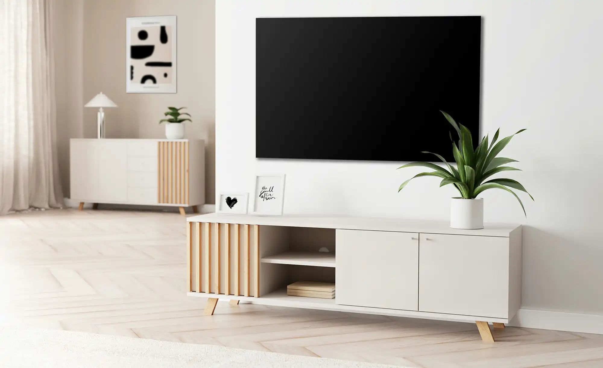 Thumbnail - Lowboard  Harmony ¦ creme ¦ Maße (cm): B: 160 H: 50 T: 40.0 Kommoden & Sideboards > Lowboards - Höffner