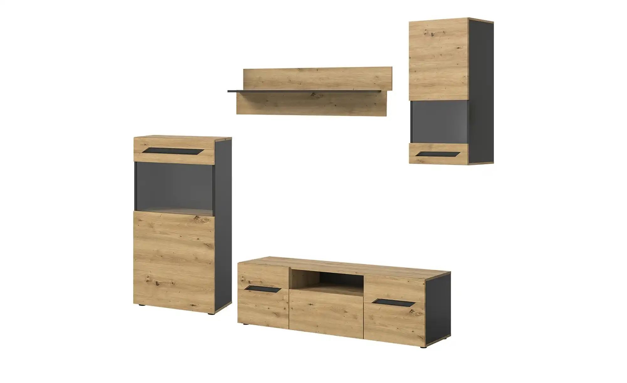 Wohnkombination  Ventos ¦ holzfarben ¦ Maße (cm): B: 253 H: 196 T: 40.0 Kom günstig online kaufen