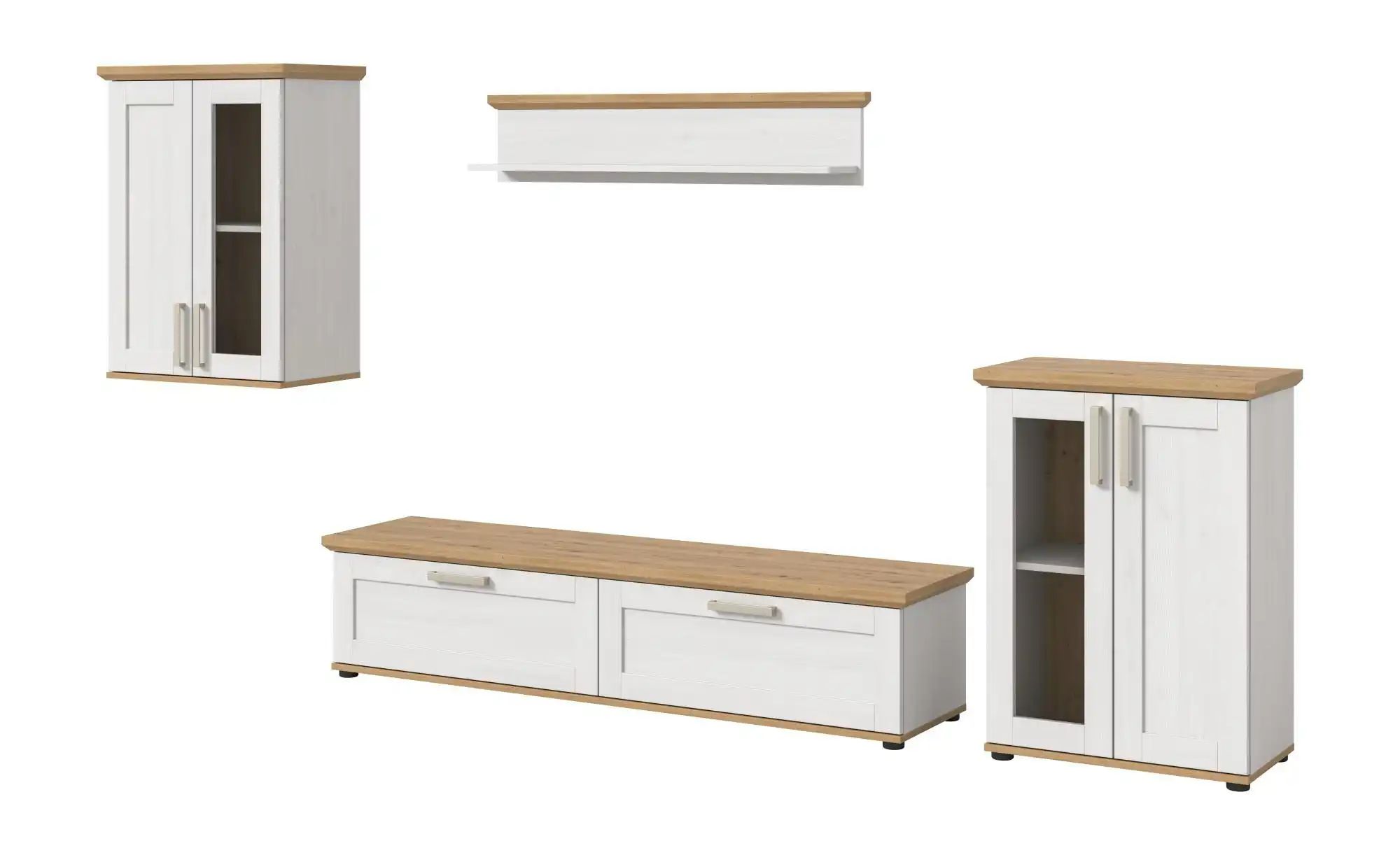 Wohnkombination   ¦ holzfarben ¦ Maße (cm): B: 336 H: 161 Kommoden & Sidebo günstig online kaufen