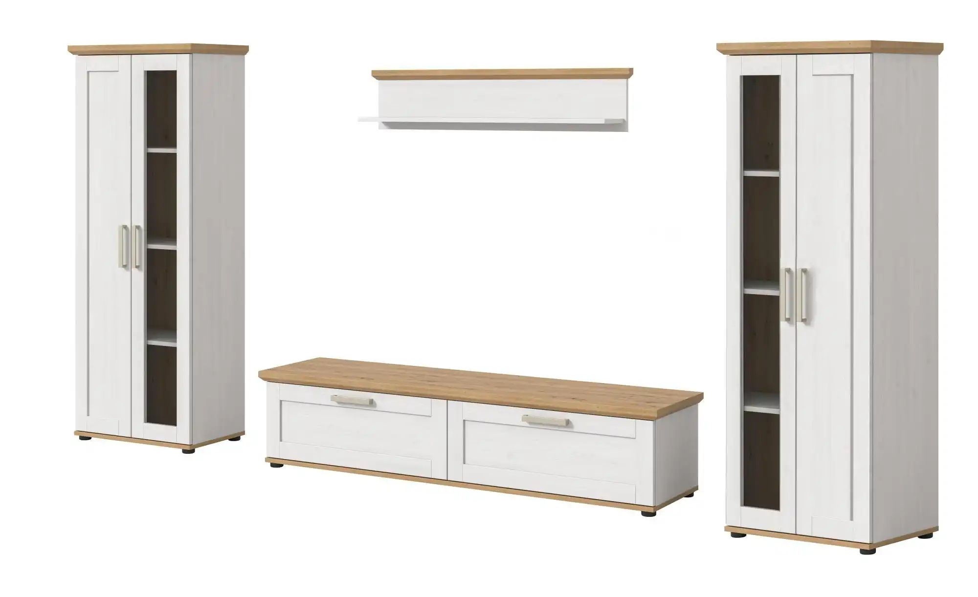 Wohnkombination   ¦ holzfarben ¦ Maße (cm): B: 336 H: 161 Kommoden & Sidebo günstig online kaufen