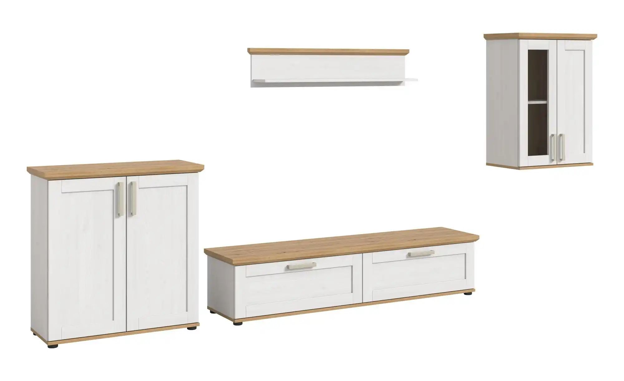 Wohnkombination   ¦ holzfarben ¦ Maße (cm): B: 336 H: 161 Kommoden & Sidebo günstig online kaufen