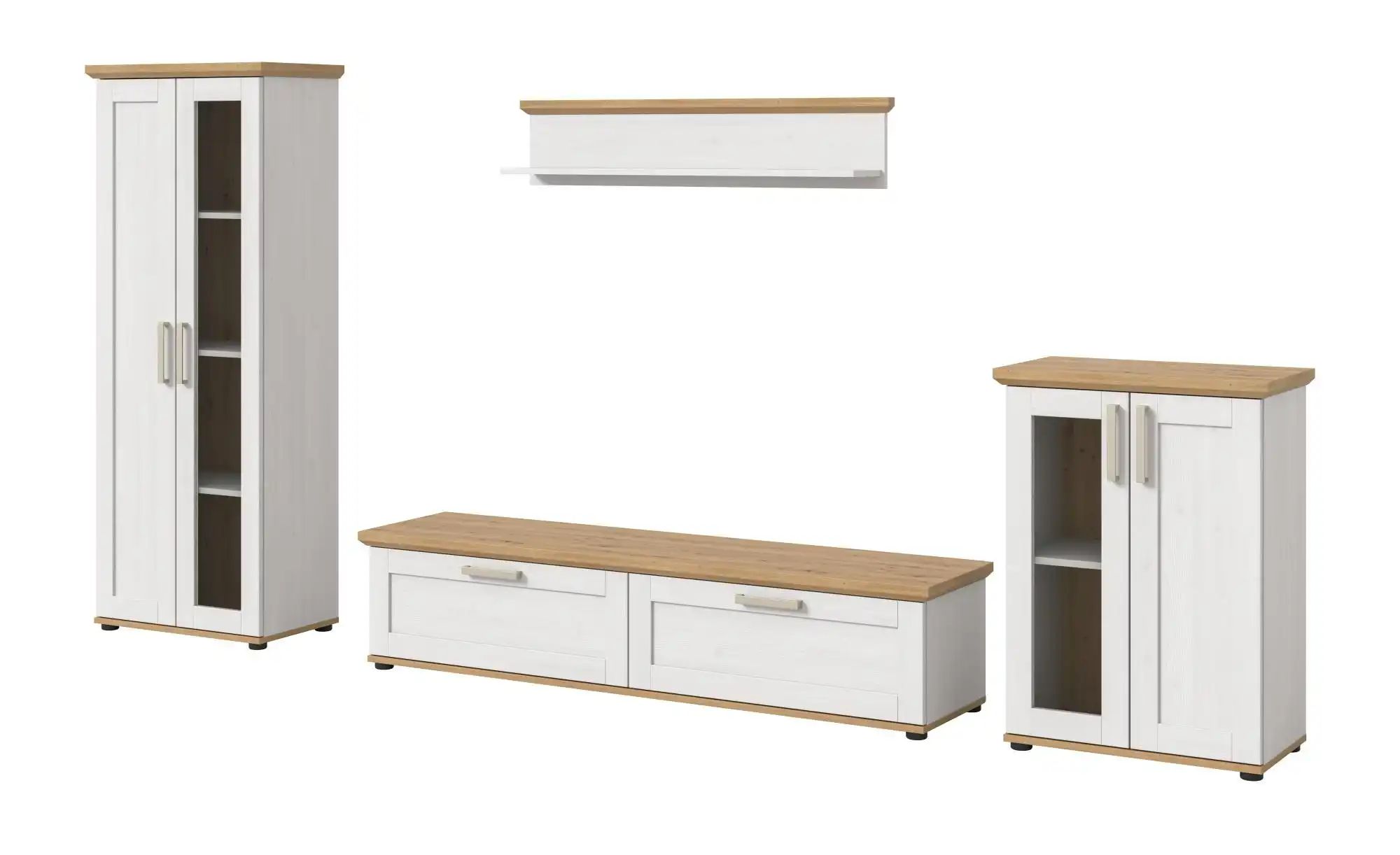 Wohnkombination   ¦ holzfarben ¦ Maße (cm): B: 336 H: 161 Kommoden & Sidebo günstig online kaufen