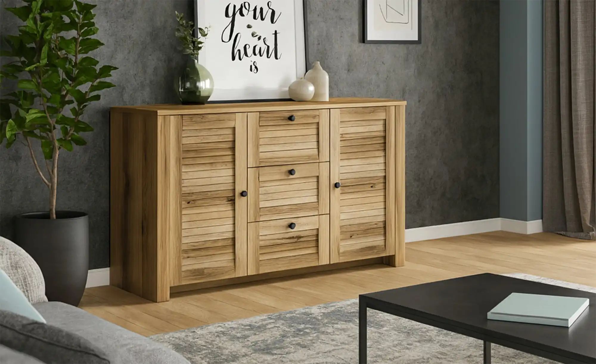 Thumbnail - Sideboard  Sulmona ¦ Maße (cm): B: 137 H: 81,3 T: 39.5 Kommoden & Sideboards > Sideboards - Höffner