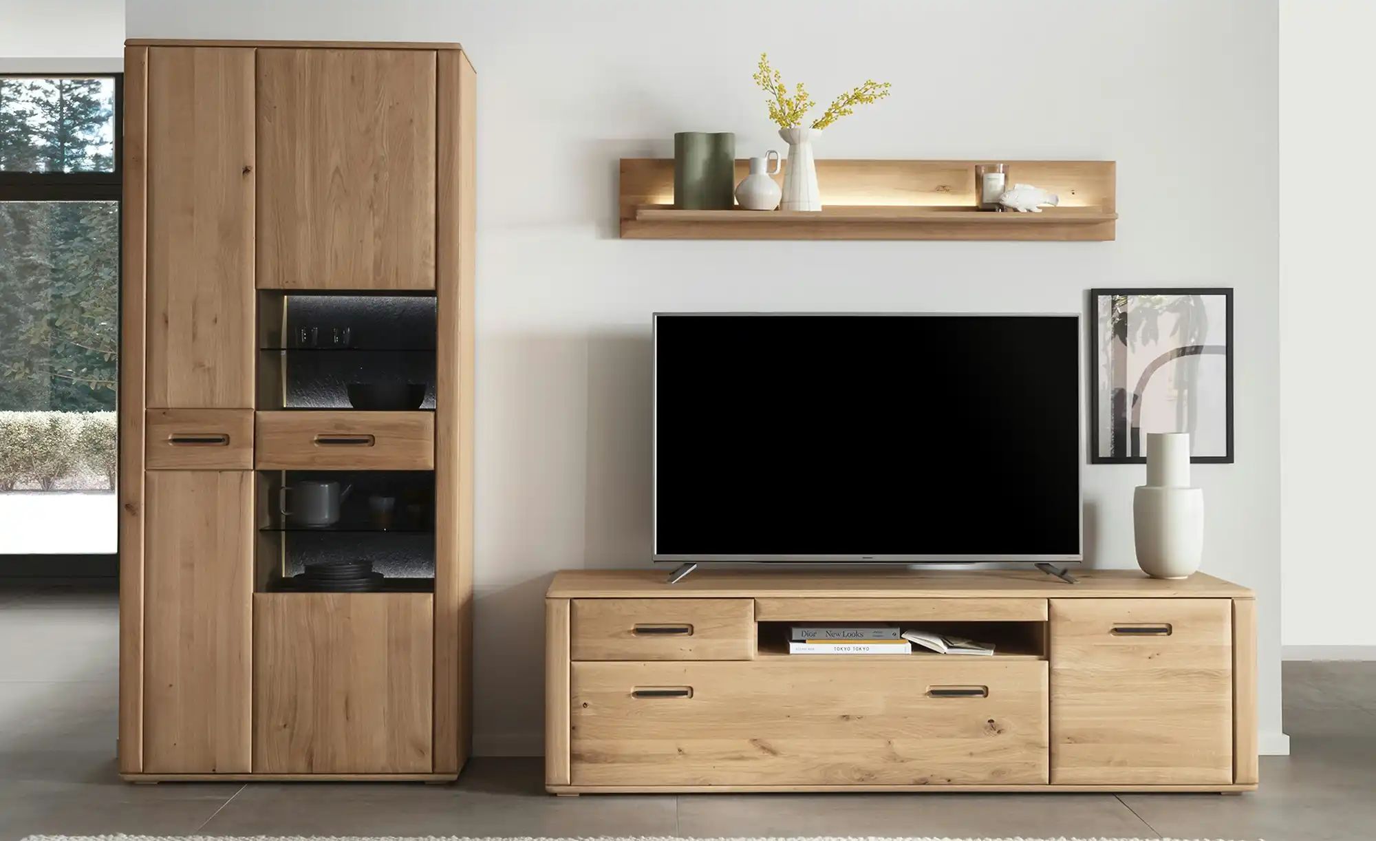 Woodford Wohnkombination  Azzurro ¦ holzfarben ¦ Maße (cm): B: 298 H: 207 T günstig online kaufen