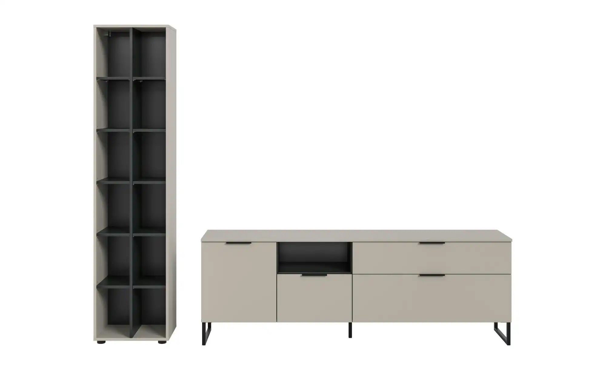 Wohnwand   ¦ creme ¦ Maße (cm): B: 245 H: 192 Kommoden & Sideboards > Wohnw günstig online kaufen
