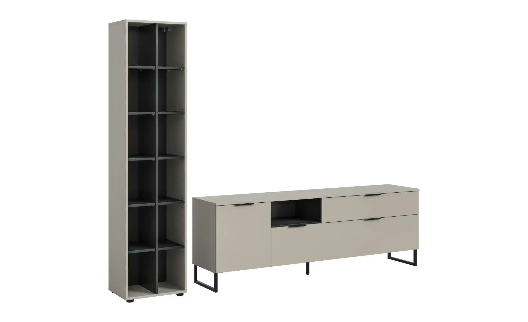 Wohnwand   ¦ creme ¦ Maße (cm): B: 245 H: 192 Kommoden & Sideboards > Wohnw günstig online kaufen