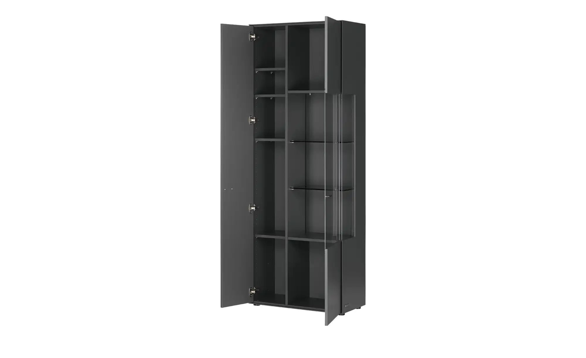 Thumbnail - Jette Home Vitrine Como ¦ grau ¦ Maße (cm): B: 77 H: 206 T: 38.0 Schränke > Vitrinen - Höffner