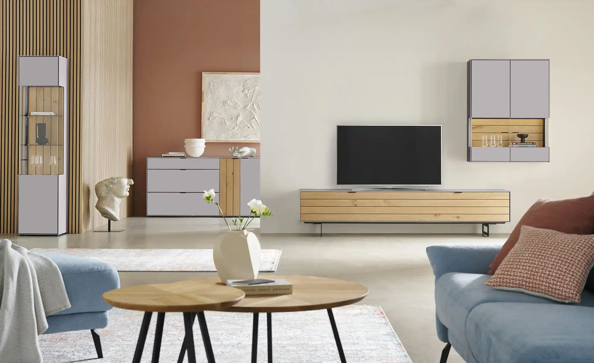 Jette Home Wohnkombination  Como ¦ grau ¦ Maße (cm): B: 287 H: 200 T: 46.0 günstig online kaufen