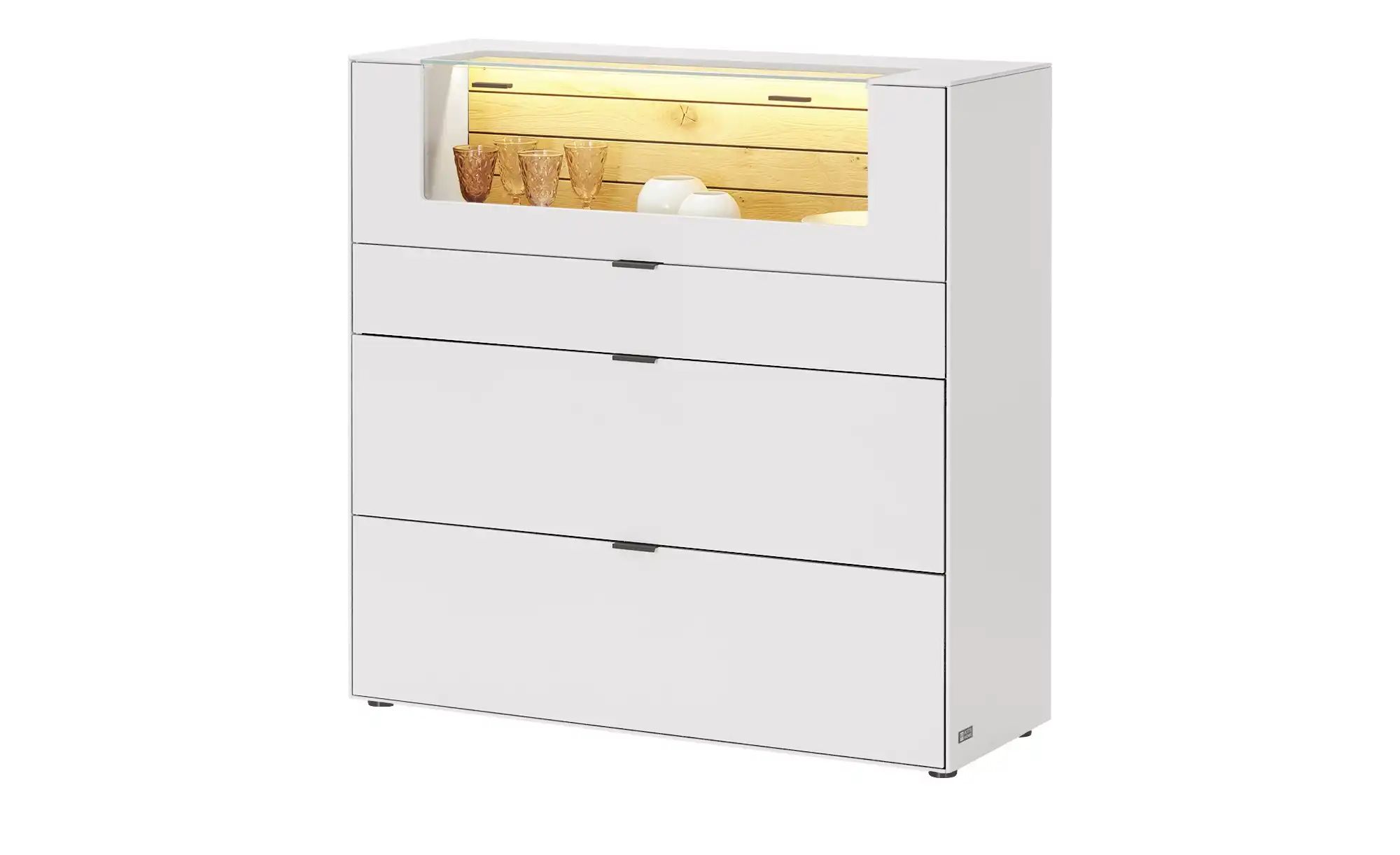 Jette Home Highboard  Como ¦ weiß ¦ Maße (cm): B: 122 H: 122 T: 46.0 Kommod günstig online kaufen