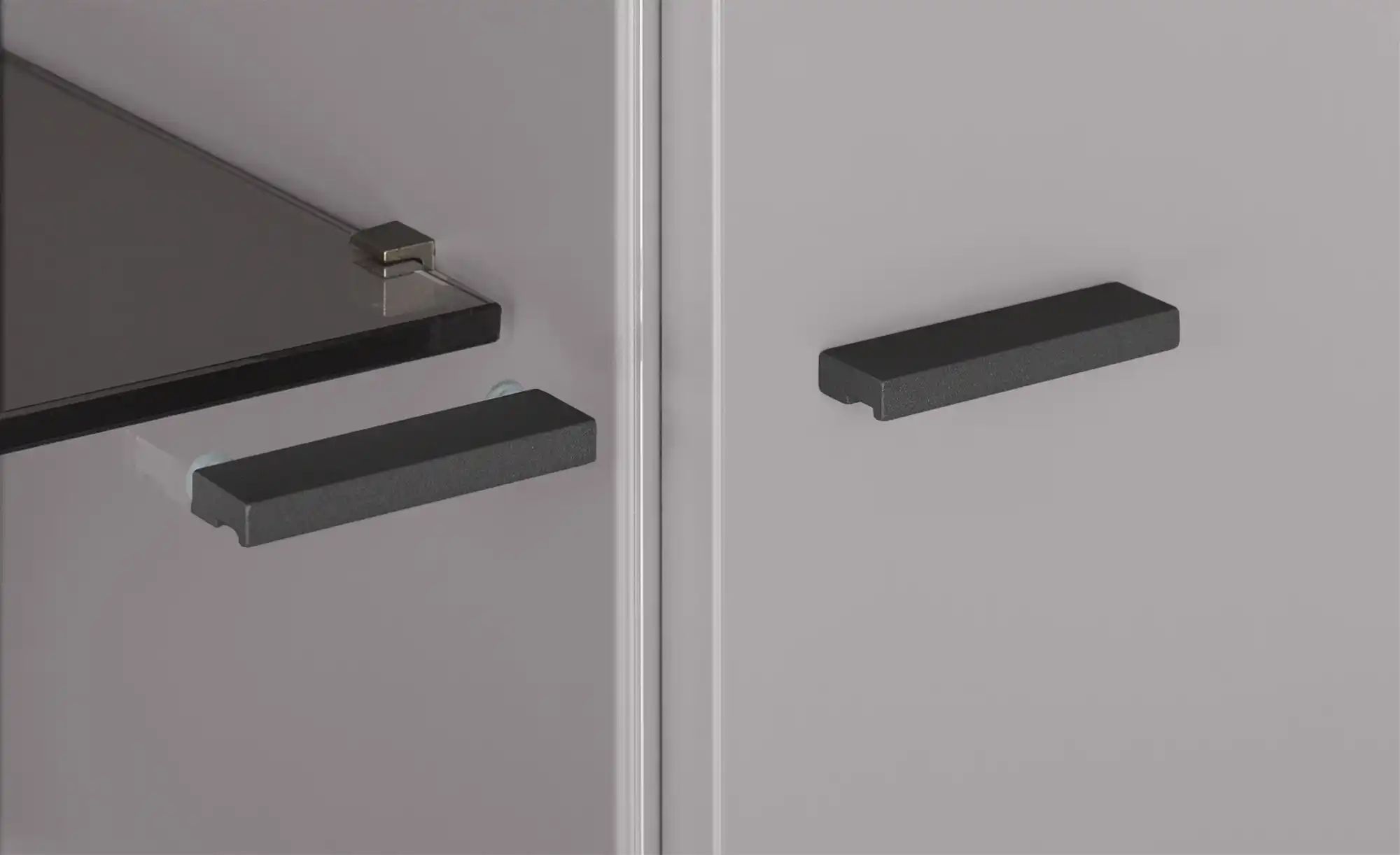 Thumbnail - Jette Home Vitrine Como ¦ grau ¦ Maße (cm): B: 77 H: 206 T: 38.0 Schränke > Vitrinen - Höffner