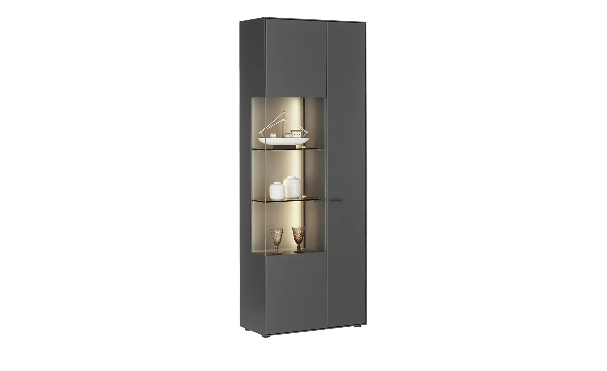 Jette Home Vitrine  Como ¦ grau ¦ Maße (cm): B: 77 H: 206 T: 38.0 Schränke günstig online kaufen