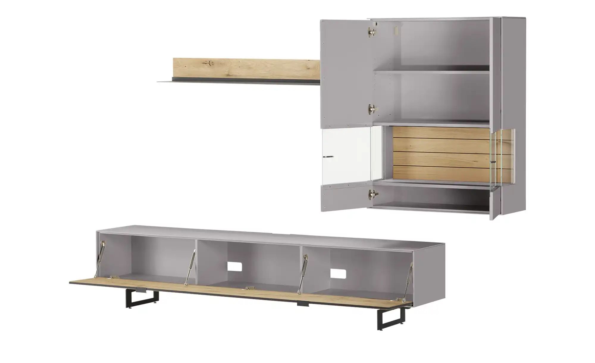 Thumbnail - Jette Home Wohnkombination  Como ¦ grau ¦ Maße (cm): B: 287 H: 200 T: 46.0 Kommoden & Sideboards > Wohnwände - Höffner