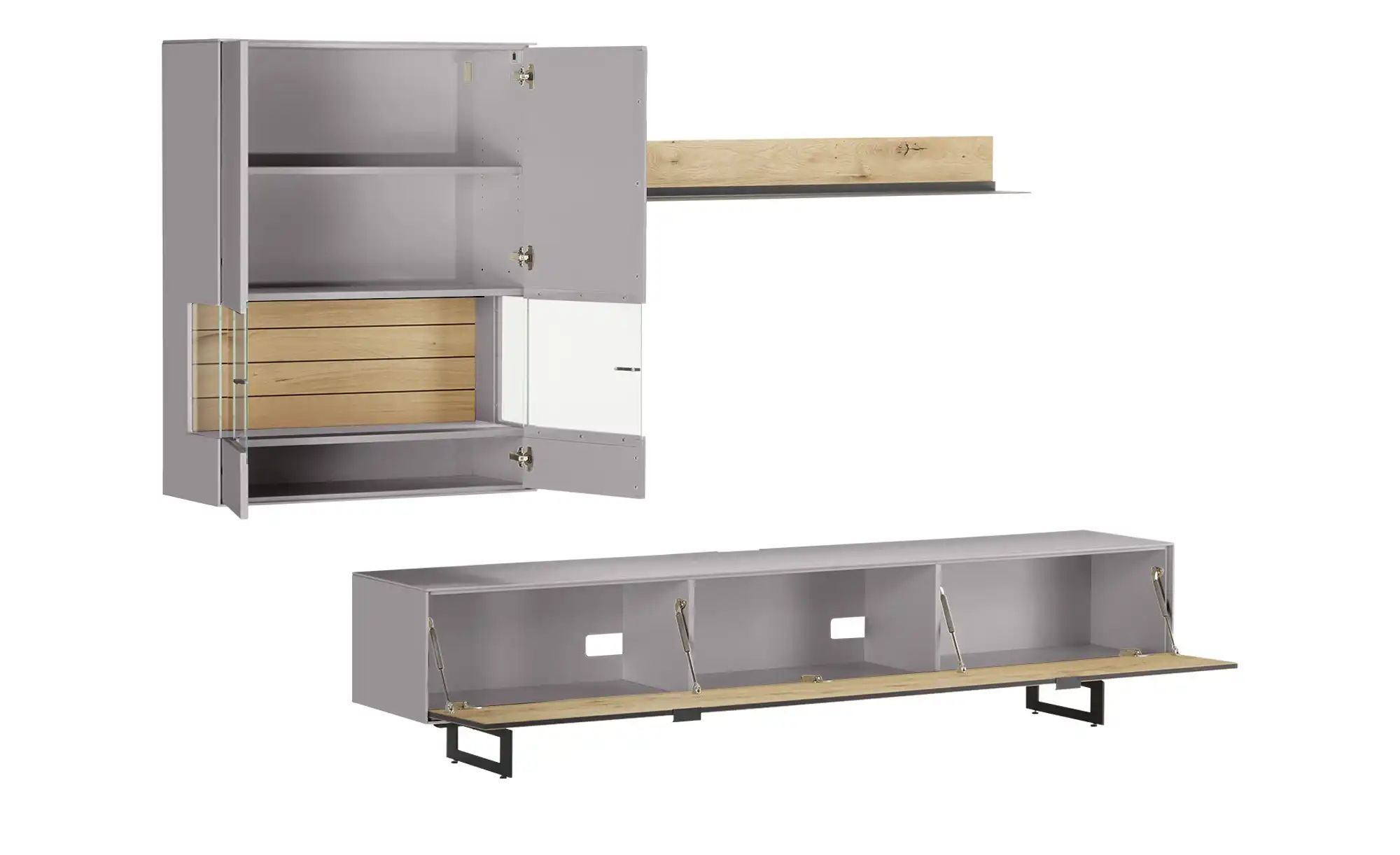 Jette Home Wohnkombination  Como ¦ grau ¦ Maße (cm): B: 287 H: 200 T: 46.0 günstig online kaufen